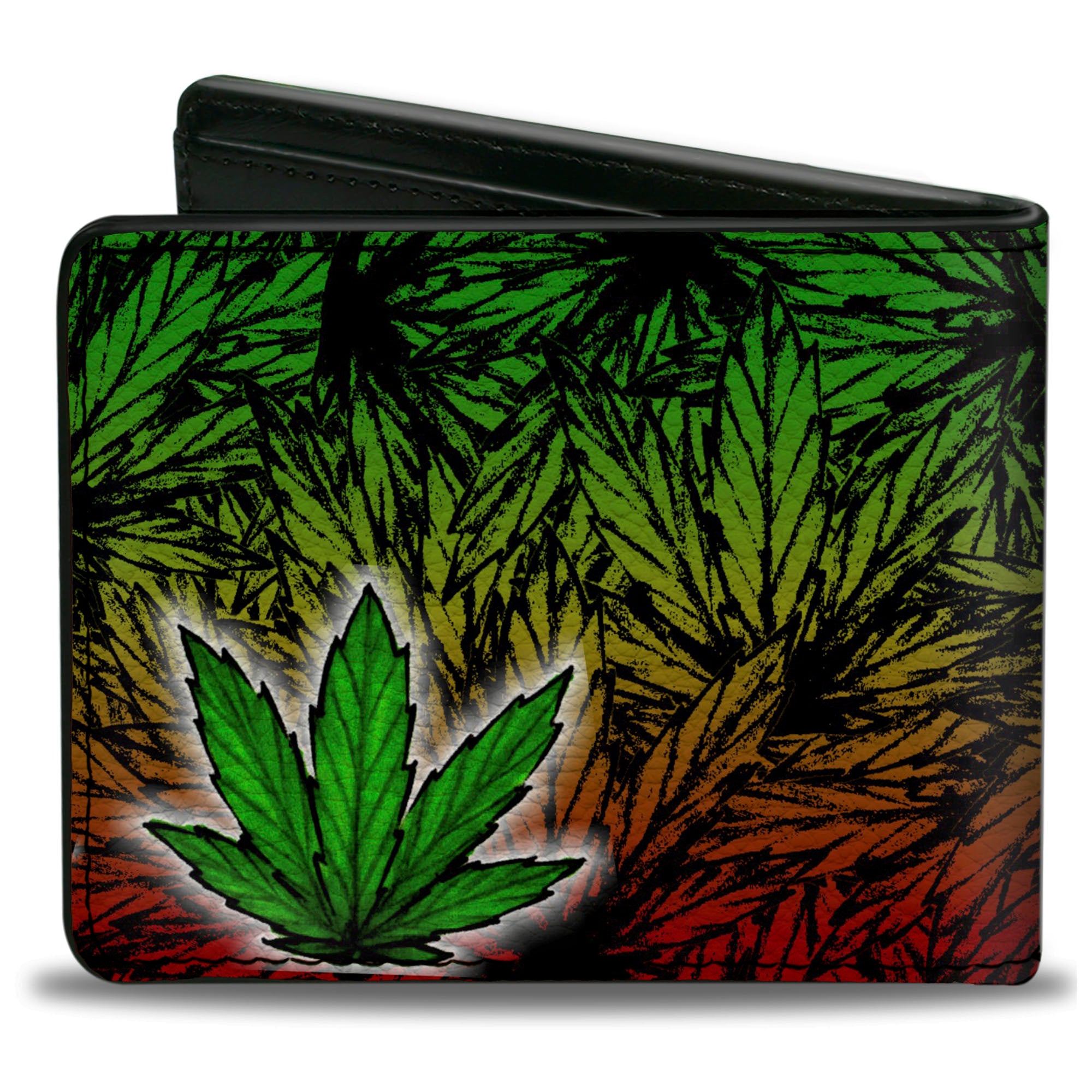 Bi-Fold Wallet - Marijuana Haze Rasta White Bi-Fold Wallets Buckle-Down