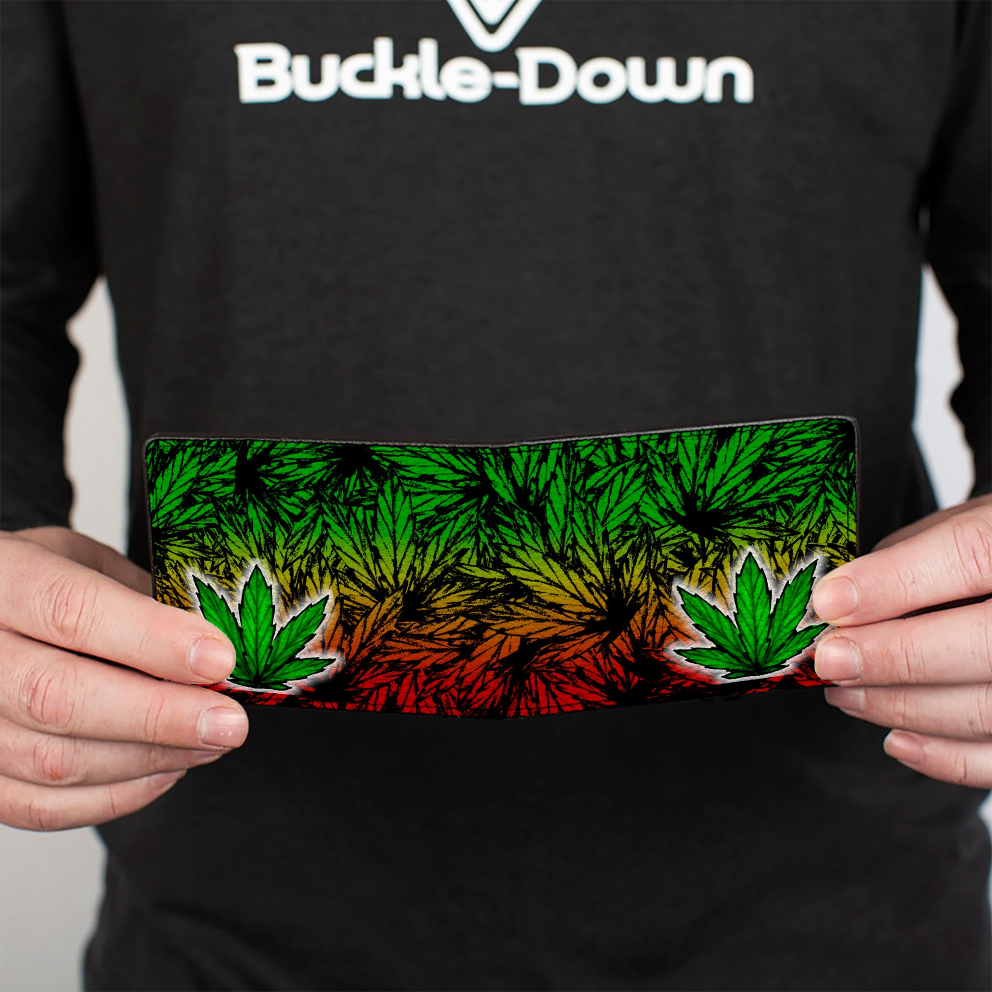 Bi-Fold Wallet - Marijuana Haze Rasta White Bi-Fold Wallets Buckle-Down