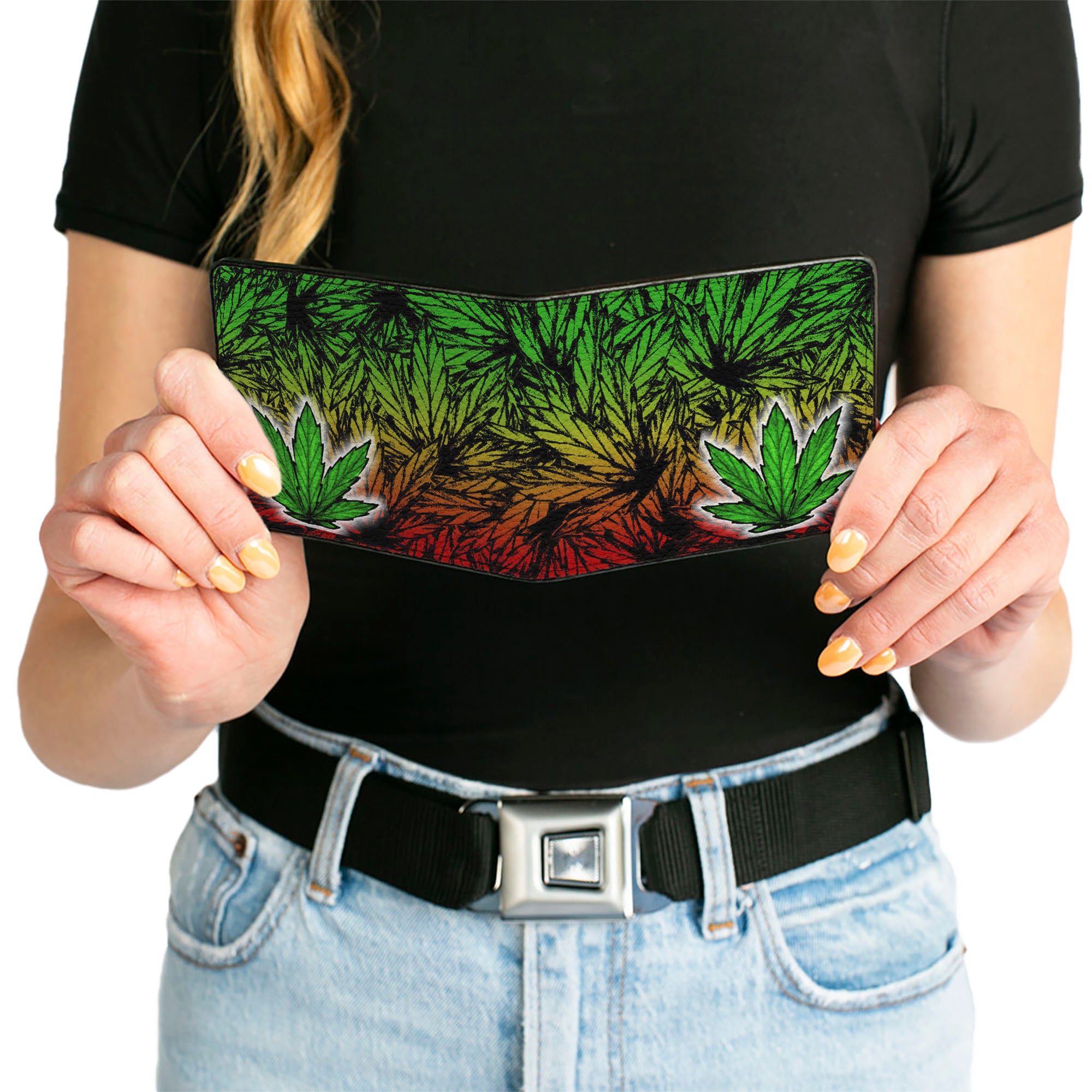 Bi-Fold Wallet - Marijuana Haze Rasta White Bi-Fold Wallets Buckle-Down