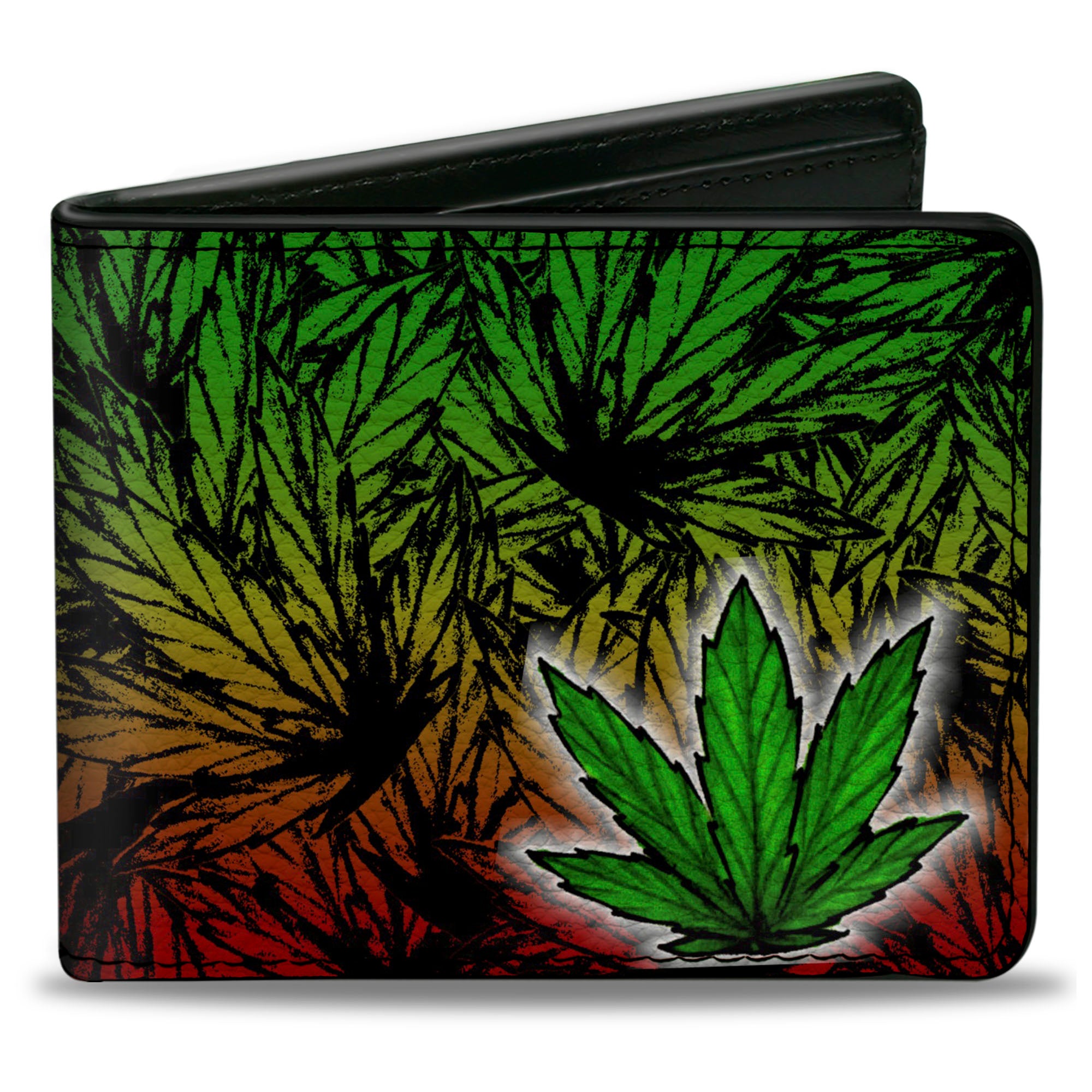 Bi-Fold Wallet - Marijuana Haze Rasta White Bi-Fold Wallets Buckle-Down