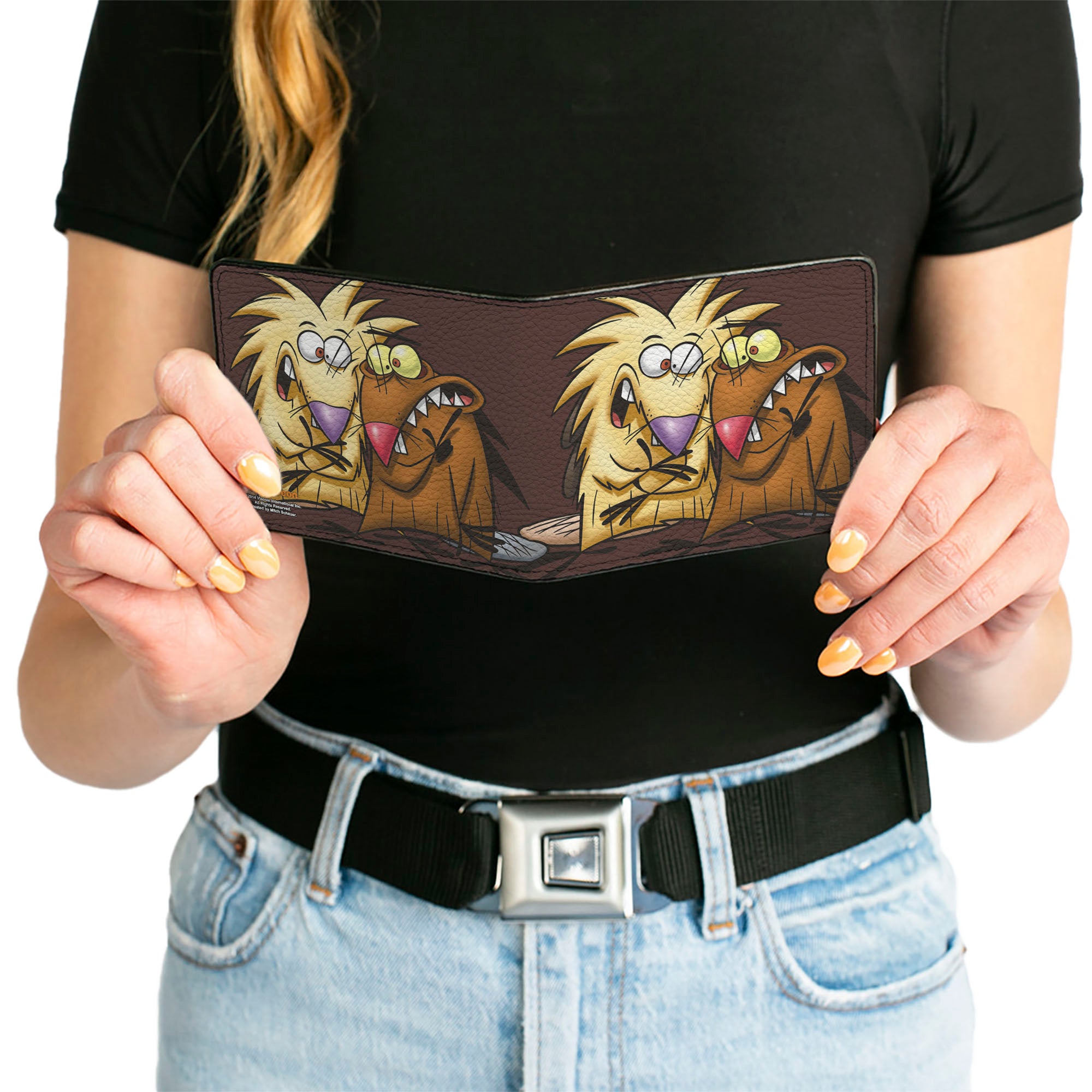 Bi-Fold Wallet - Angry Beavers Norbert & Daggett CLOSE-UP Pose Bi-Fold Wallets Angry Beavers