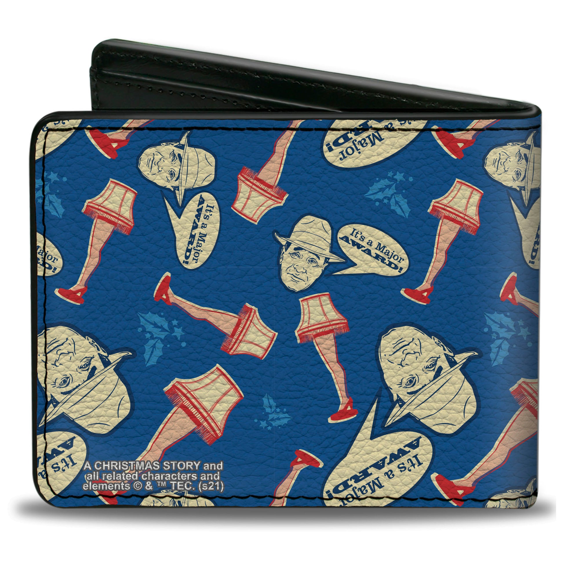 Bi-Fold Wallet - A Christmas Story Lamp IT'S A MAJOR AWARD Collage Blues Red Beige Bi-Fold Wallets A Christmas Story