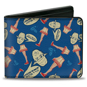 Bi-Fold Wallet - A Christmas Story Lamp IT'S A MAJOR AWARD Collage Blues Red Beige Bi-Fold Wallets A Christmas Story
