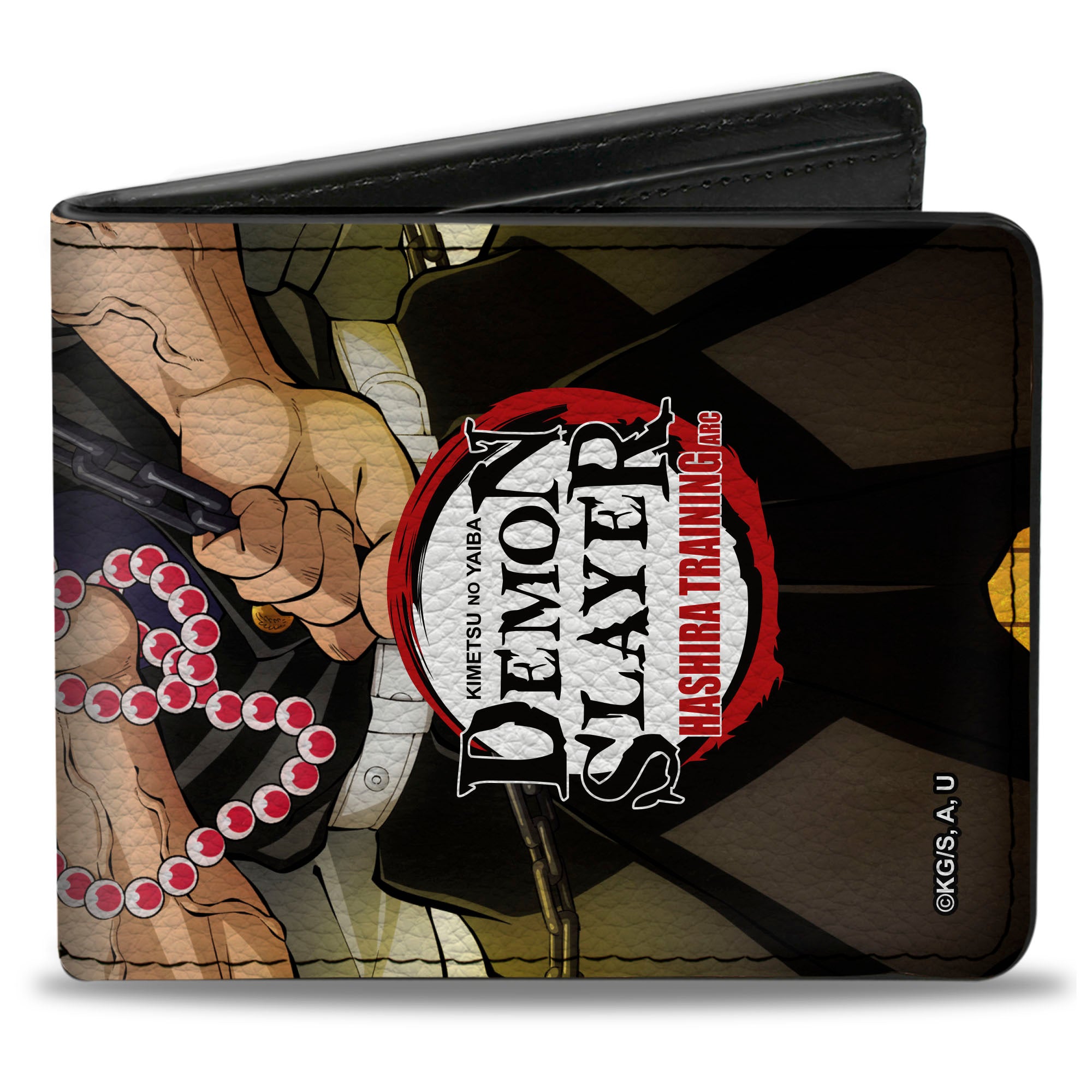 Bi-Fold Wallet - DEMON SLAYER Gyomei Himejima Beads Chain Pose and Title Logo Bi-Fold Wallets Demon Slayer