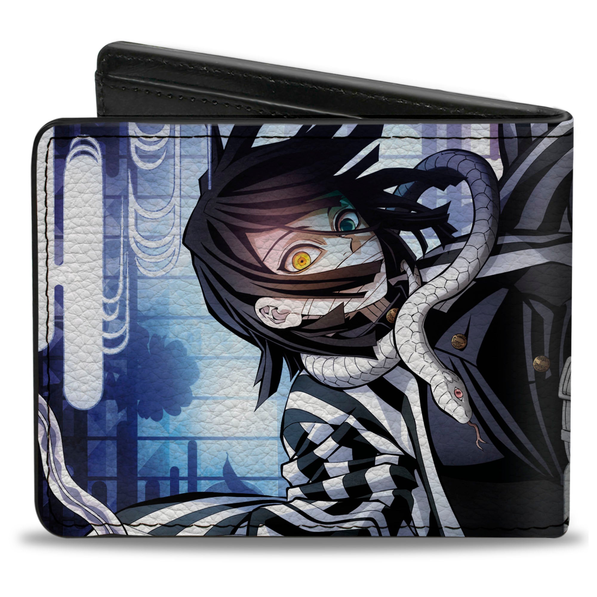 Bi-Fold Wallet - DEMON SLAYER Obanai Iguro Serpent Pose and Title Logo Bi-Fold Wallets Demon Slayer