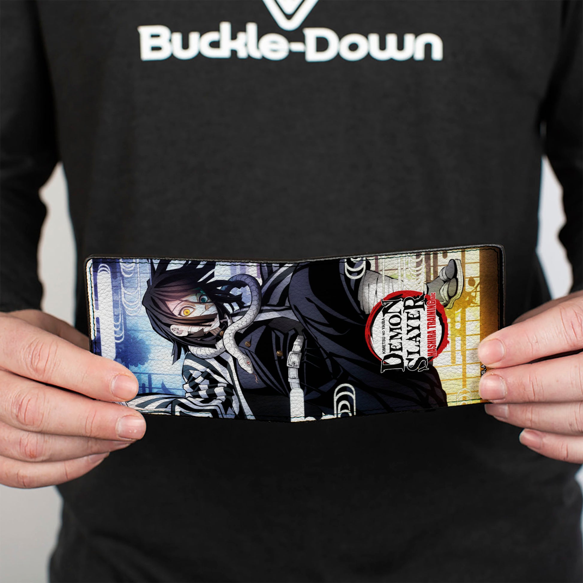 Bi-Fold Wallet - DEMON SLAYER Obanai Iguro Serpent Pose and Title Logo Bi-Fold Wallets Demon Slayer