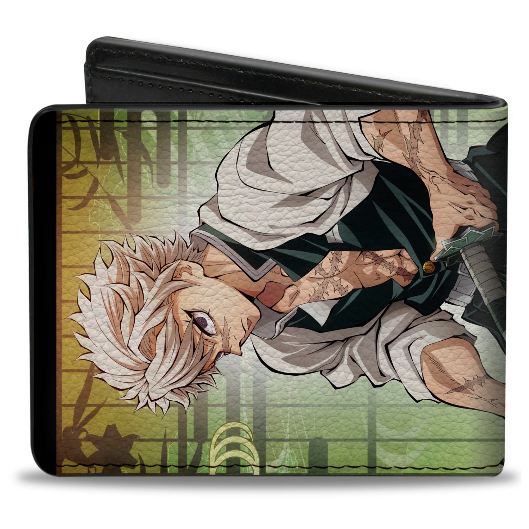 Bi-Fold Wallet - DEMON SLAYER Sanemi Shinazugawa Sword Pose and Title Logo Bi-Fold Wallets Demon Slayer