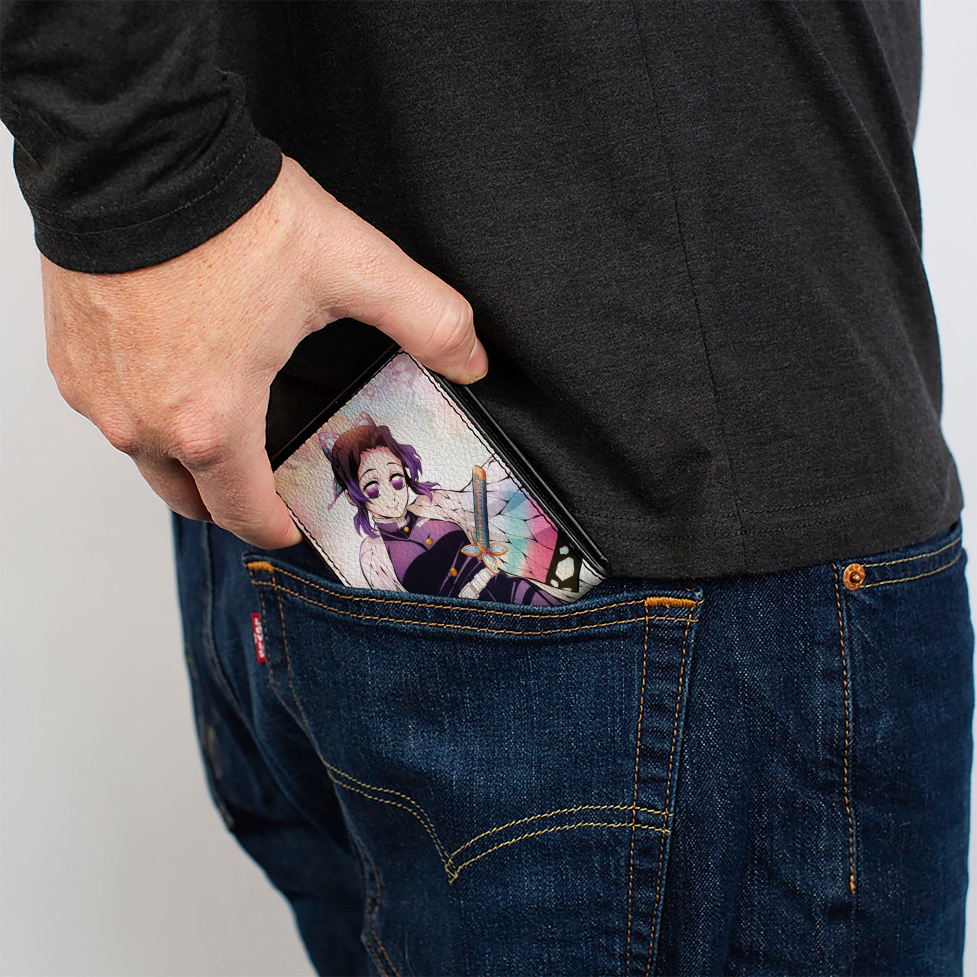 Bi-Fold Wallet - DEMON SLAYER Shinobu Kocho Butterfly Pose and Title Logo Bi-Fold Wallets Demon Slayer