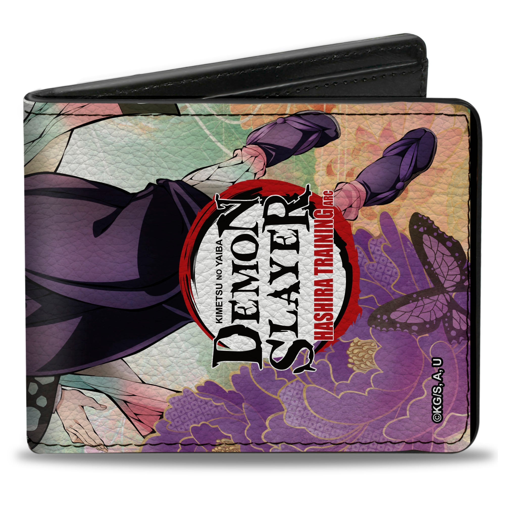 Bi-Fold Wallet - DEMON SLAYER Shinobu Kocho Butterfly Pose and Title Logo Bi-Fold Wallets Demon Slayer