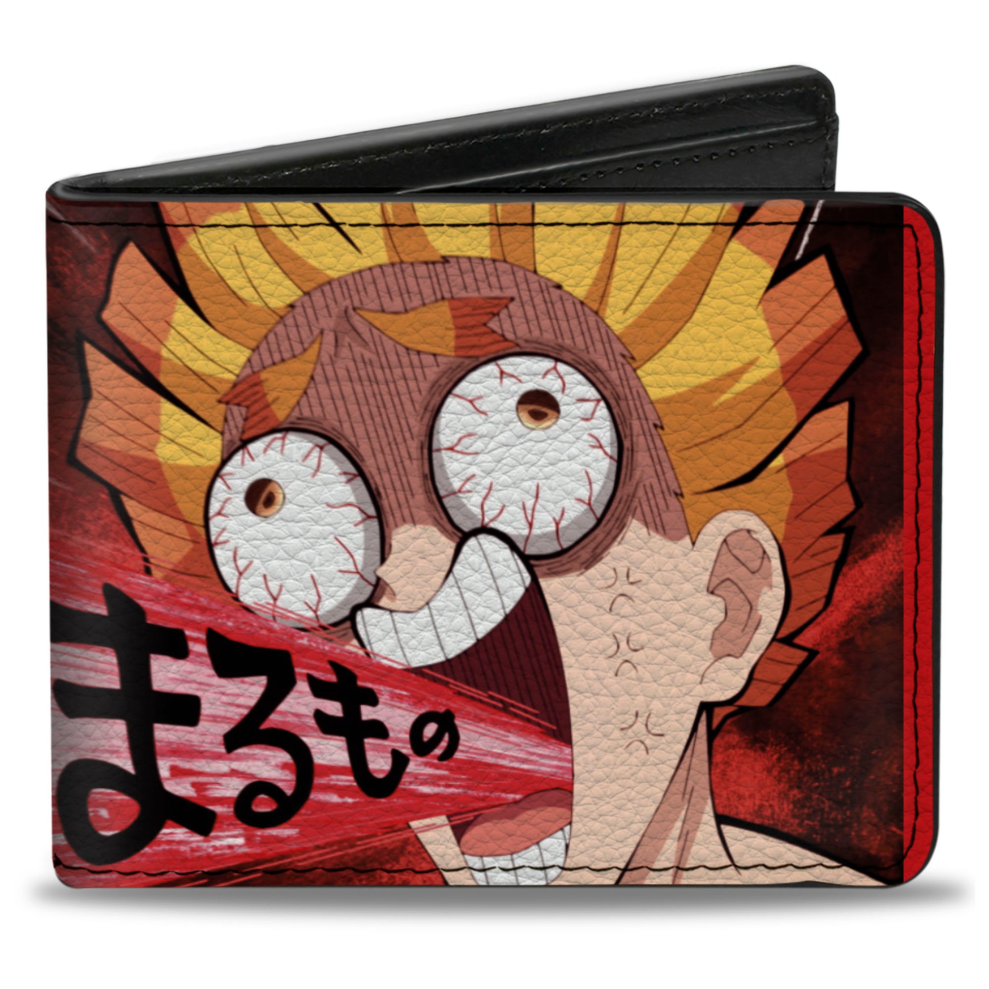 Bi-Fold Wallet - DEMON SLAYER Zenitsu Agatsuma Shouting Pose and Title Logo Reds Bi-Fold Wallets Demon Slayer