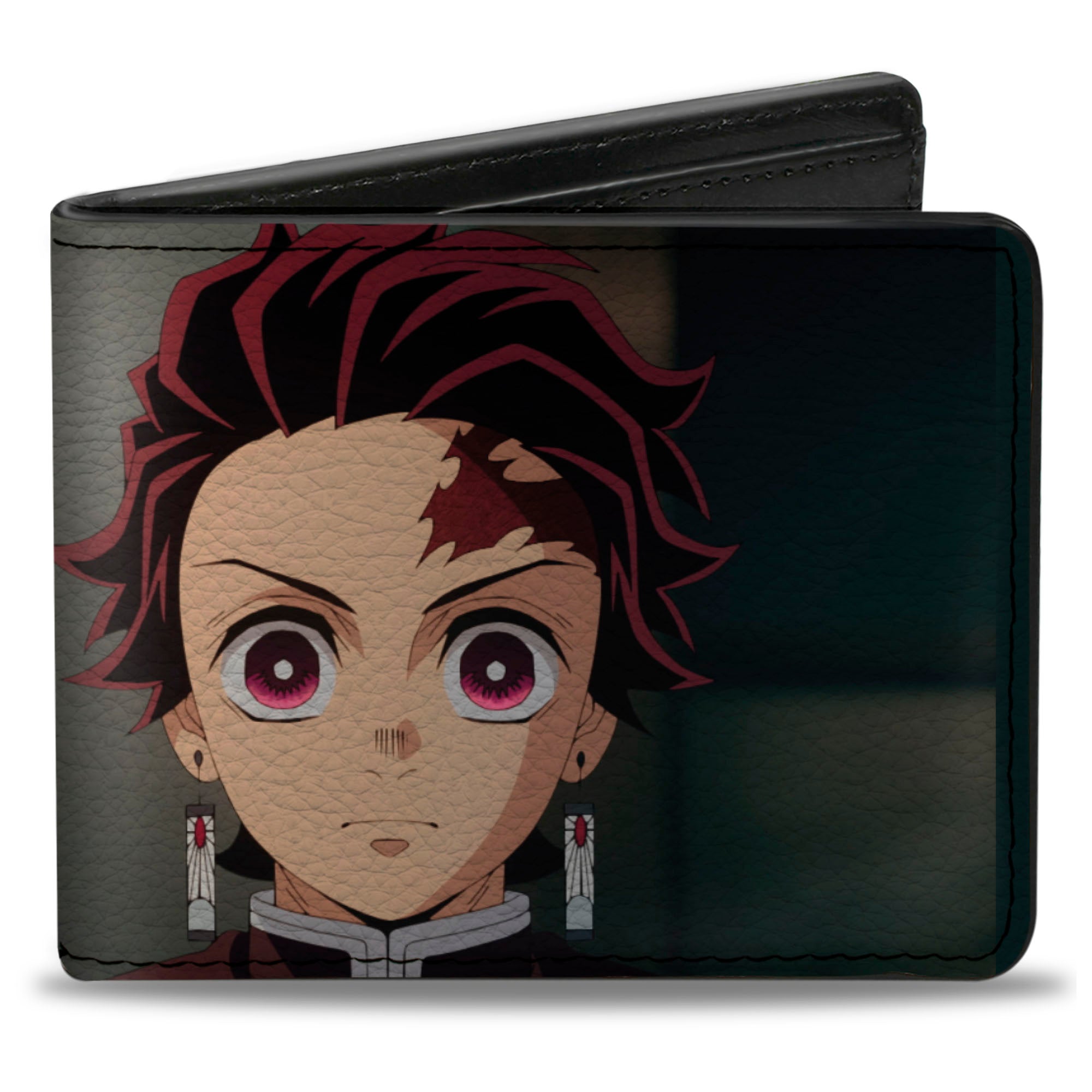 Bi-Fold Wallet - DEMON SLAYER Tanjiro Kamado Pose and Title Logo Reds Bi-Fold Wallets Demon Slayer