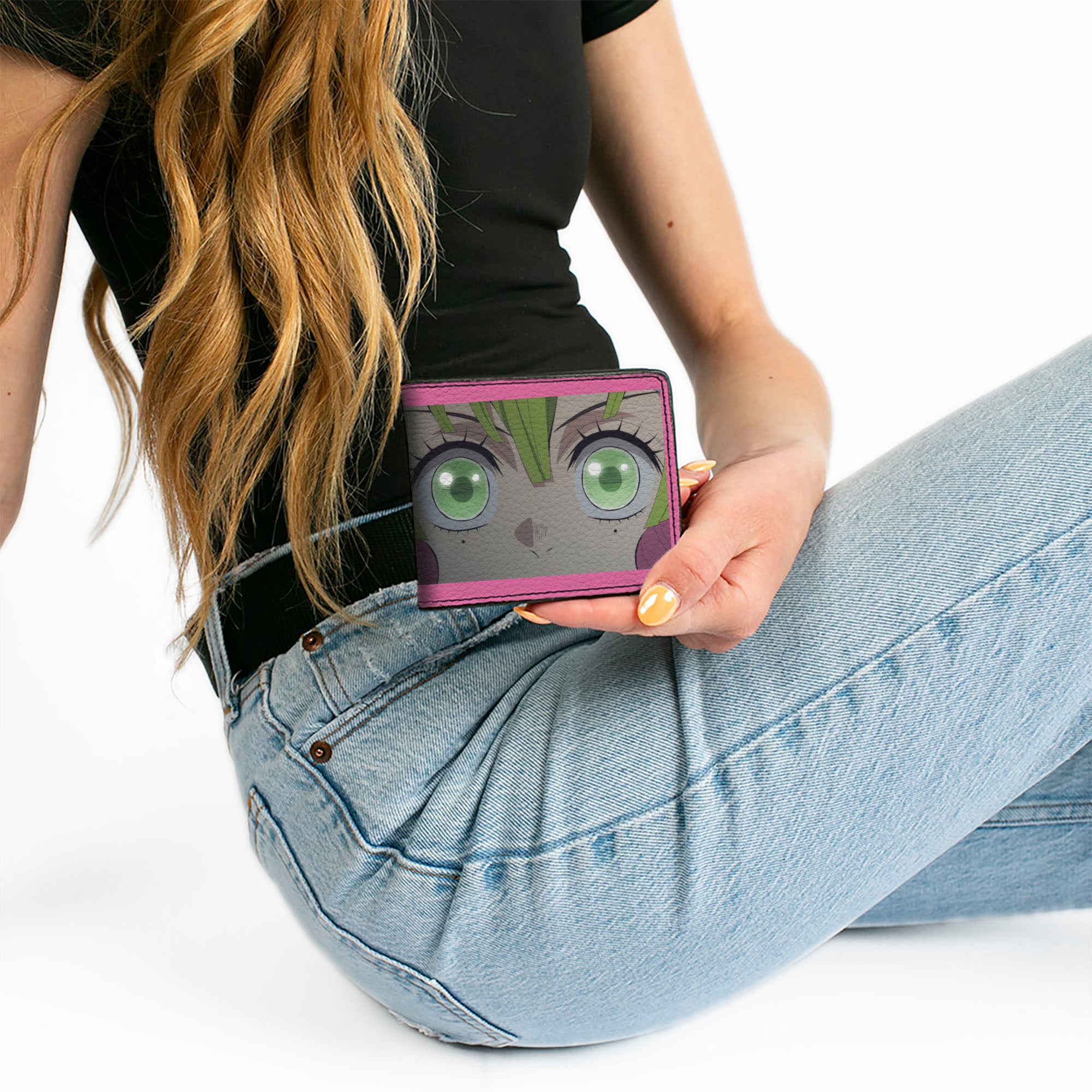 Bi-Fold Wallet - DEMON SLAYER Mitsuri Kanroji Face and Pose Pink