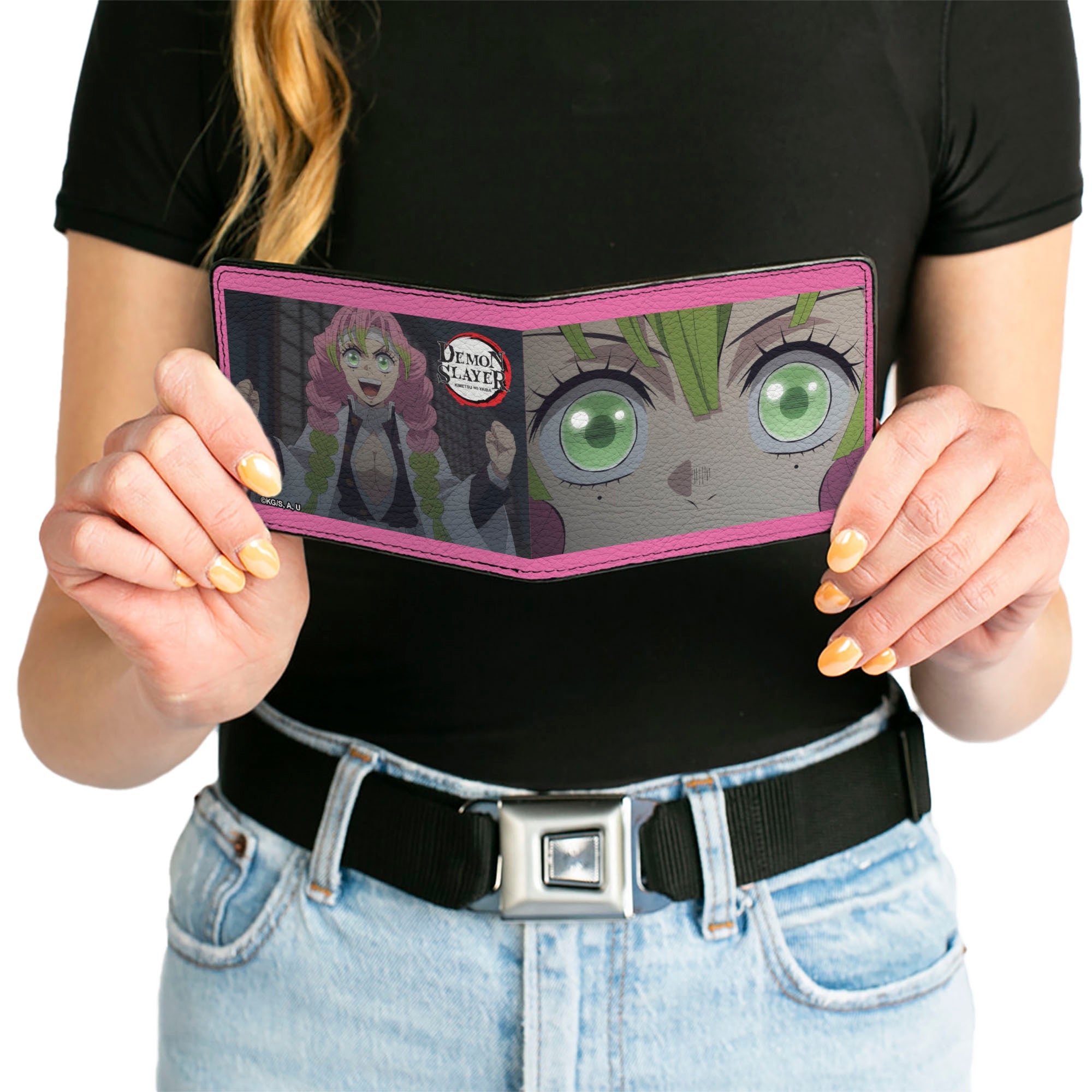 Bi-Fold Wallet - DEMON SLAYER Mitsuri Kanroji Face and Pose Pink