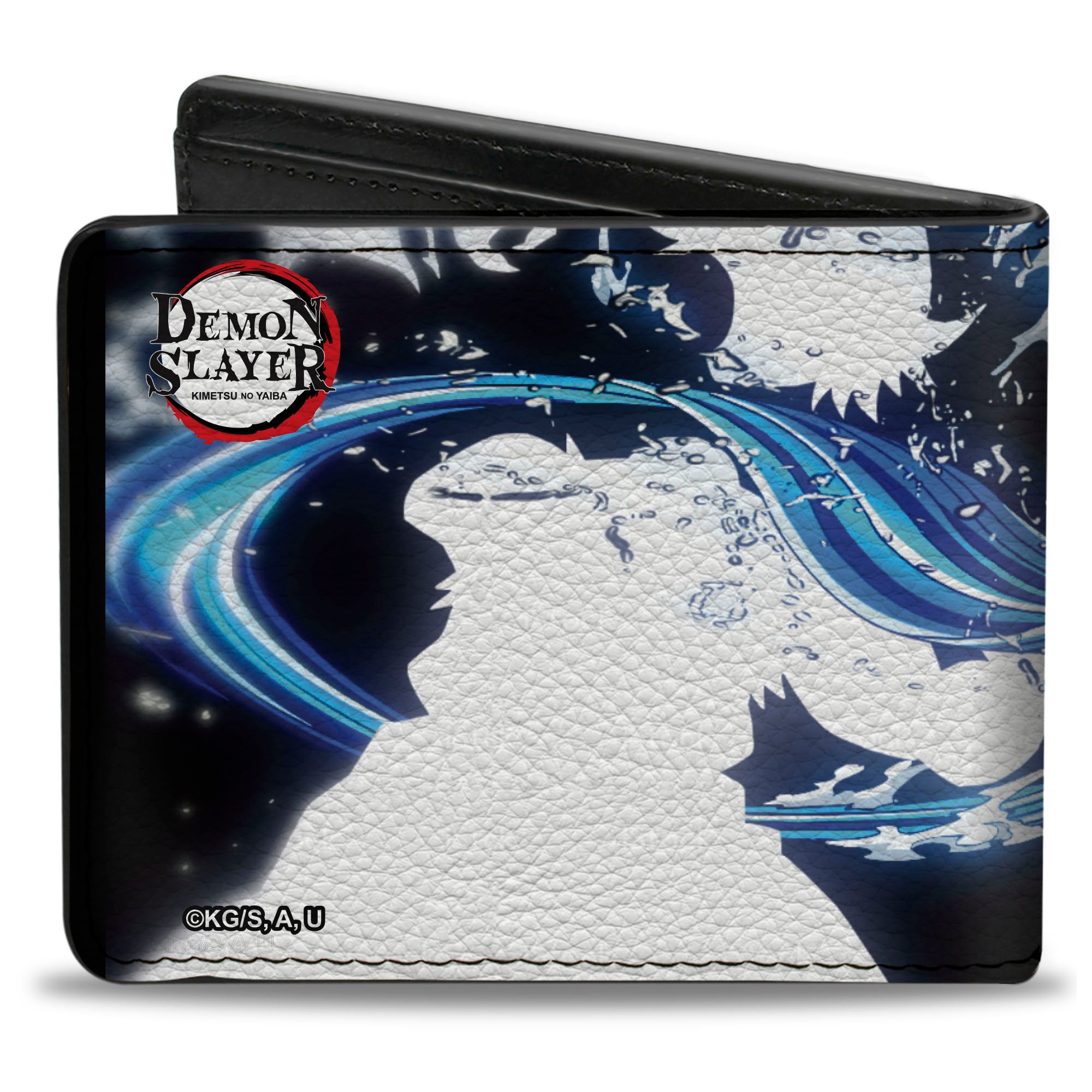 Bi-Fold Wallet - DEMON SLAYER Water Breathing Scene Black/Blues/White