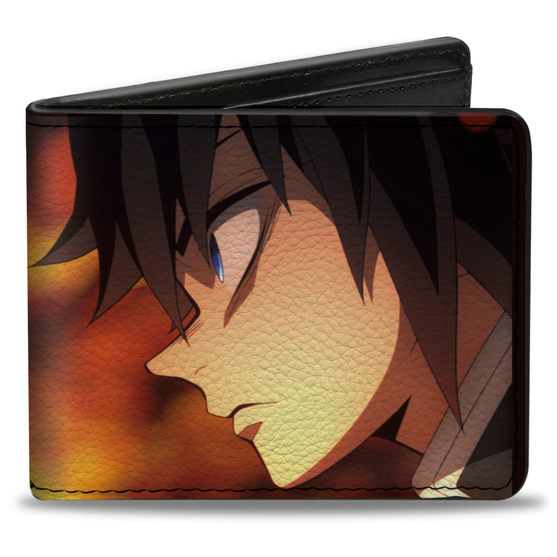 Bi-Fold Wallet - DEMON SLAYER Giyu Tomioka Pose and Title Logo Orange Bi-Fold Wallets Demon Slayer