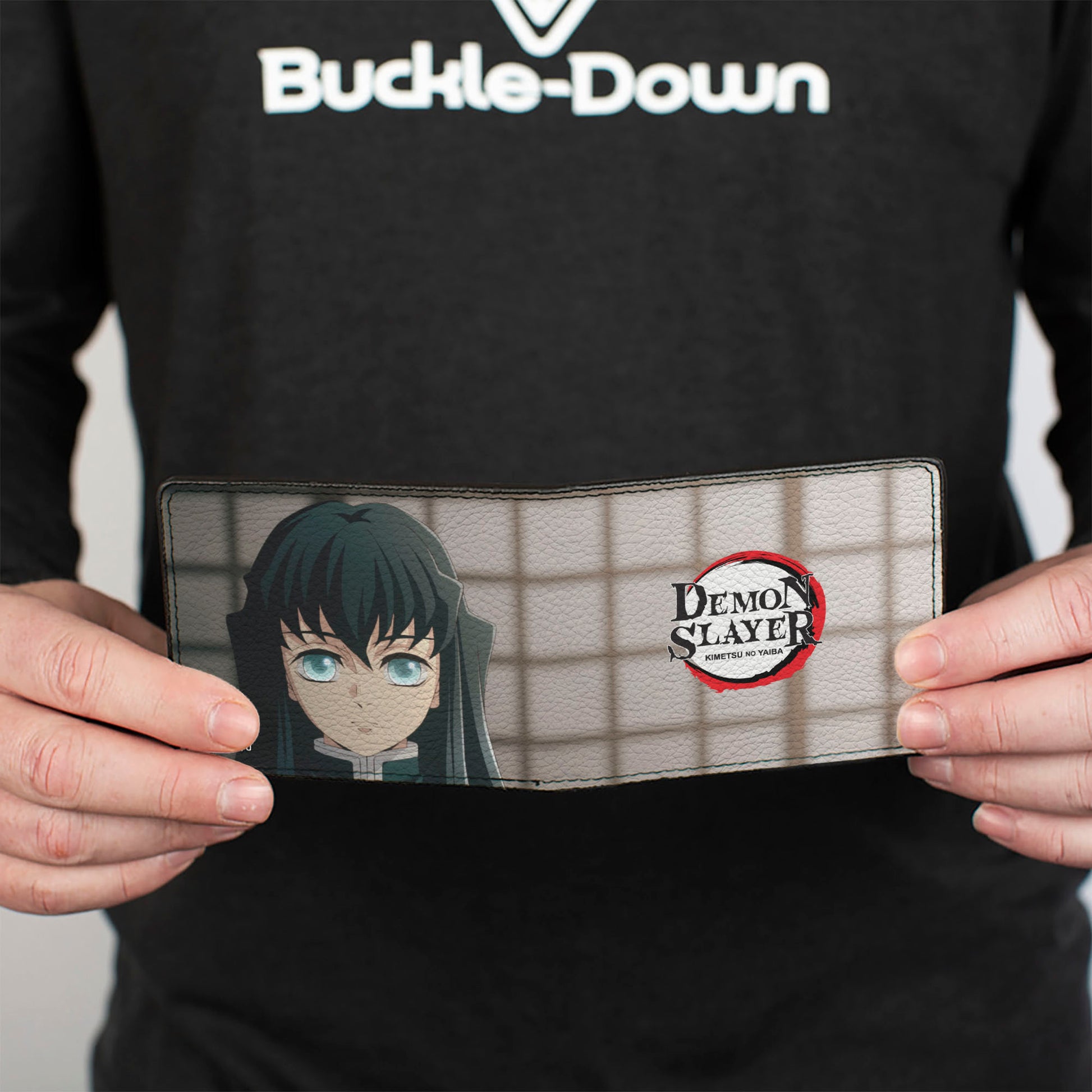 Bi-Fold Wallet - DEMON SLAYER Muichiro Tokito Mist Hashira Pose and Title Logo Bi-Fold Wallets Demon Slayer