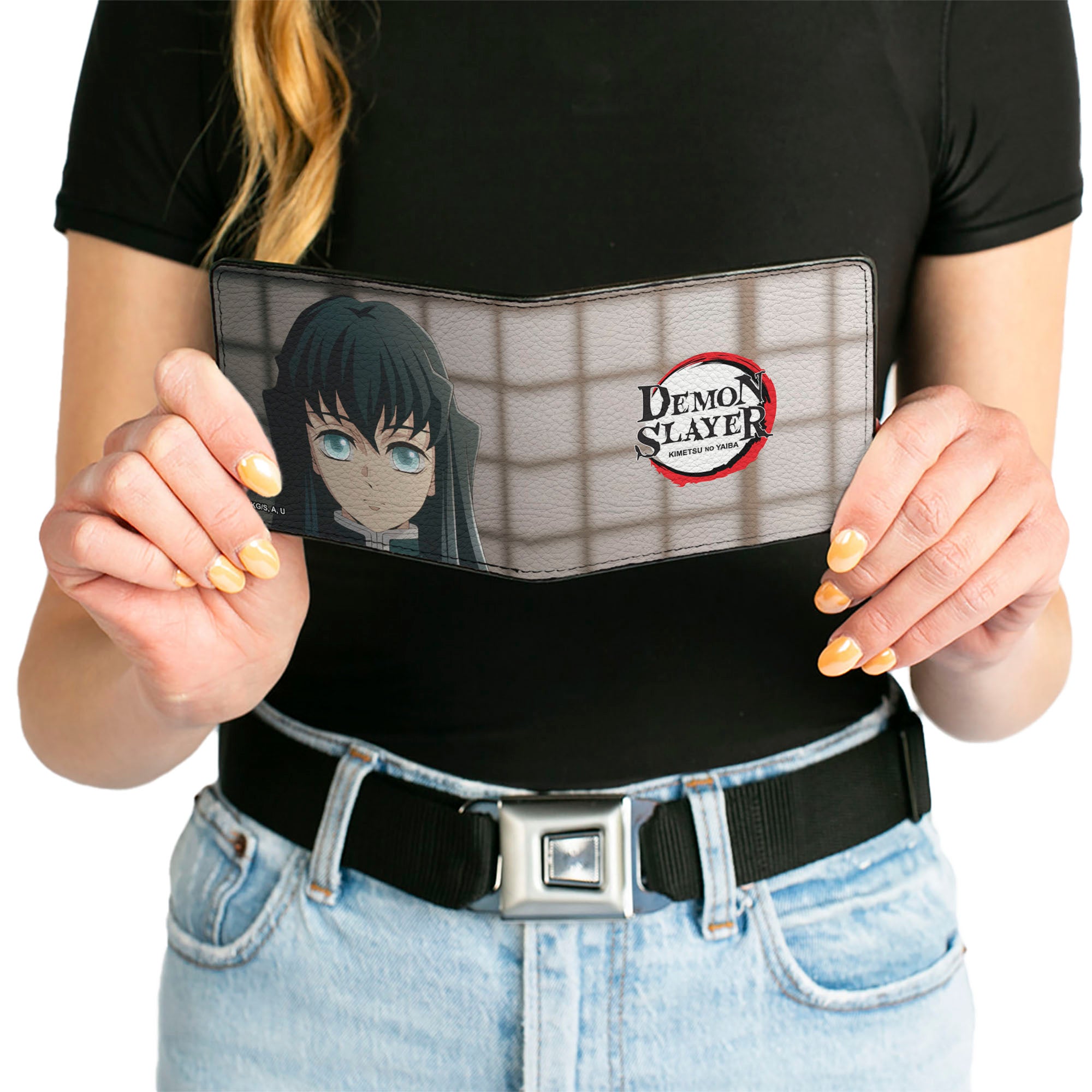 Bi-Fold Wallet - DEMON SLAYER Muichiro Tokito Mist Hashira Pose and Title Logo Bi-Fold Wallets Demon Slayer