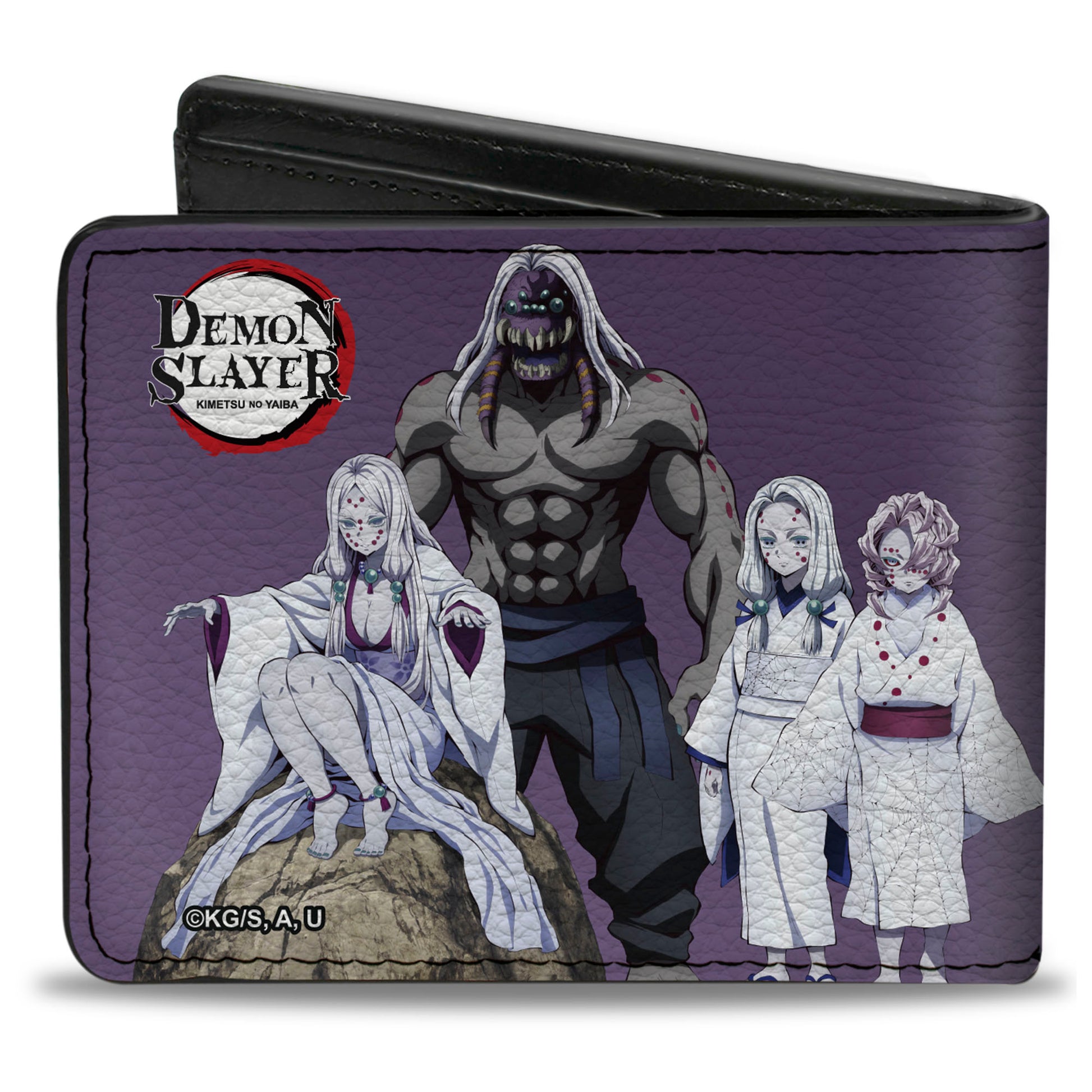 Bi-Fold Wallet - DEMON SLAYER Mt. Natagumo Spider Family Pose Purple Bi-Fold Wallets Demon Slayer