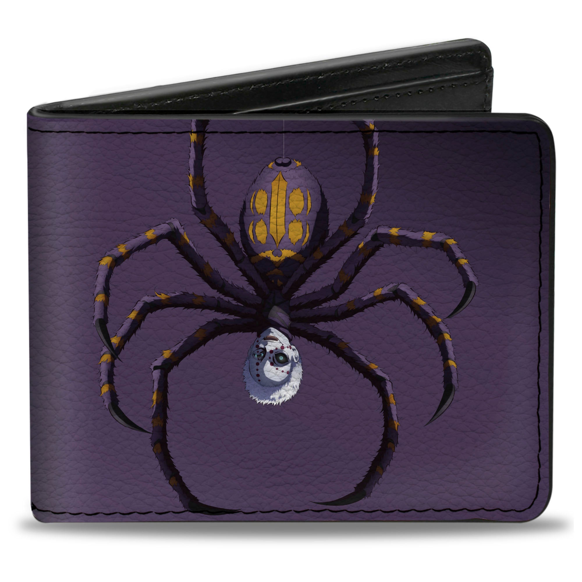 Bi-Fold Wallet - DEMON SLAYER Mt. Natagumo Spider Family Pose Purple Bi-Fold Wallets Demon Slayer