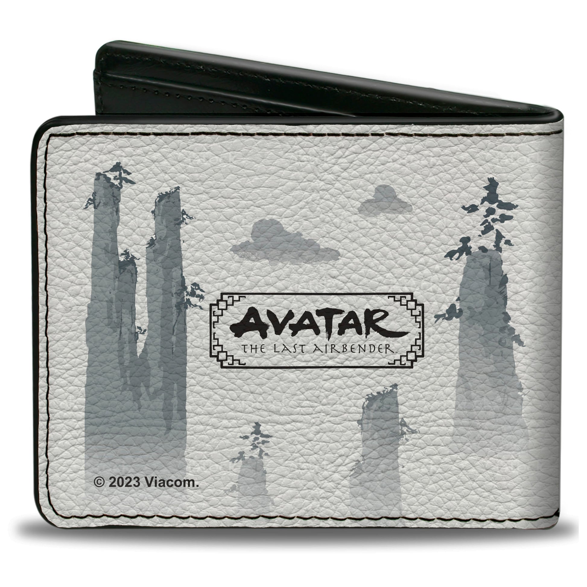 Bi-Fold Wallet - Avatar Last Airbender Aang Bending Pose and Scenery White/Grays Bi-Fold Wallets Avatar The Last Airbender
