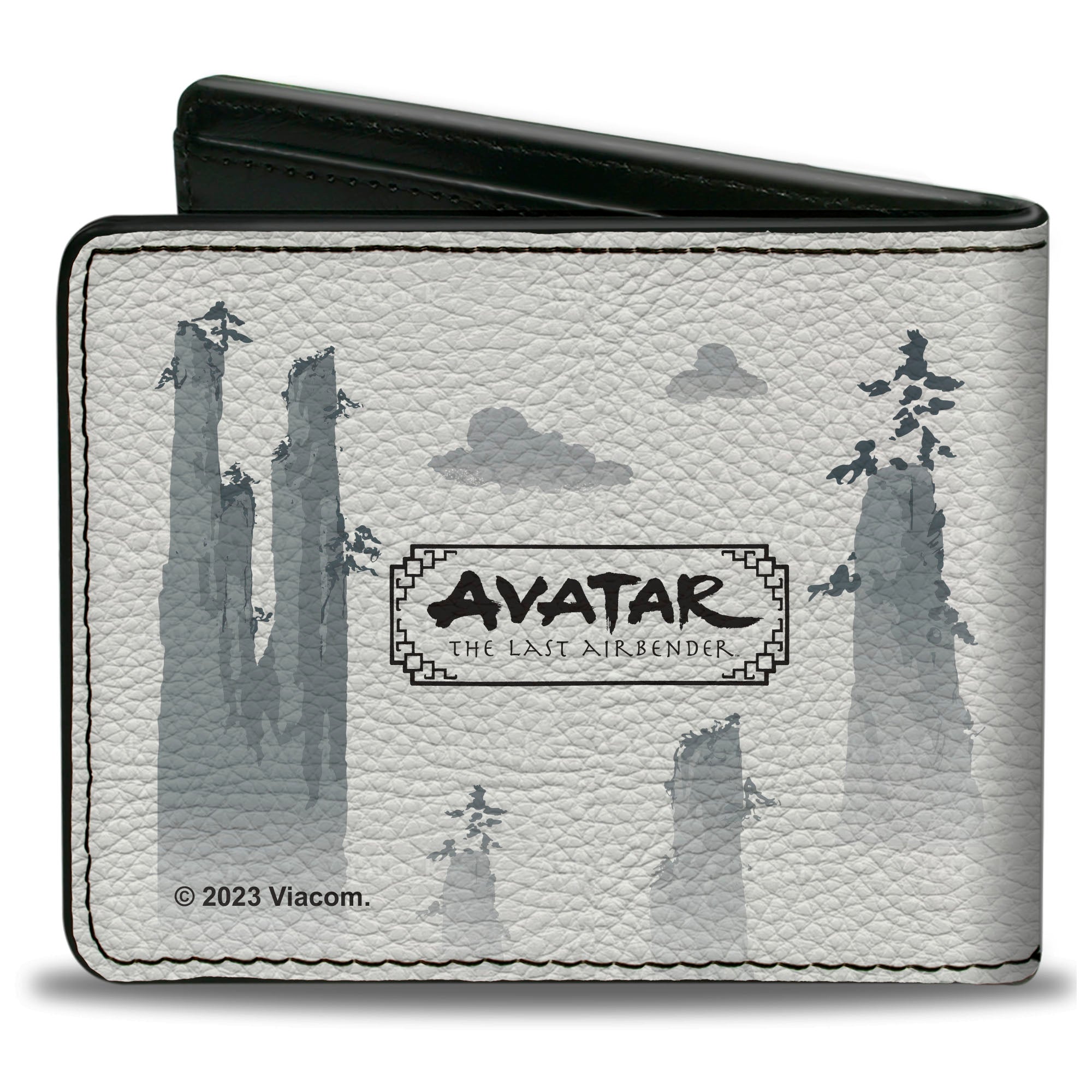 Bi-Fold Wallet - Avatar Last Airbender Aang Bending Pose and Scenery White/Grays Bi-Fold Wallets Avatar The Last Airbender