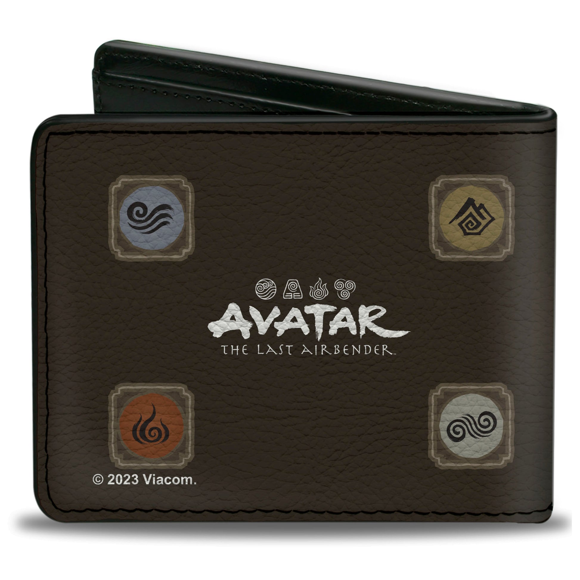 Bi-Fold Wallet - Avatar Last Airbender Elements Map with Icons and Title Logo Browns Bi-Fold Wallets Avatar The Last Airbender