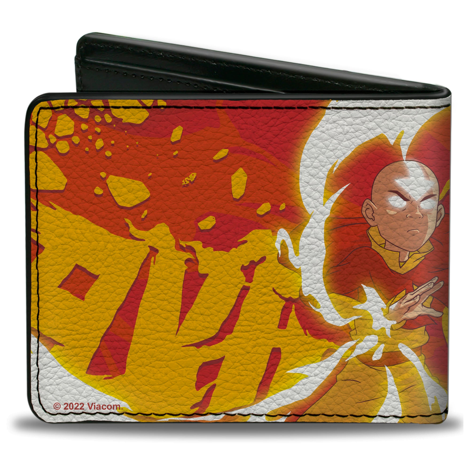 Bi-Fold Wallet - Avatar the Last Airbender Aang and Momo Pose Reds Yellows Bi-Fold Wallets Avatar The Last Airbender
