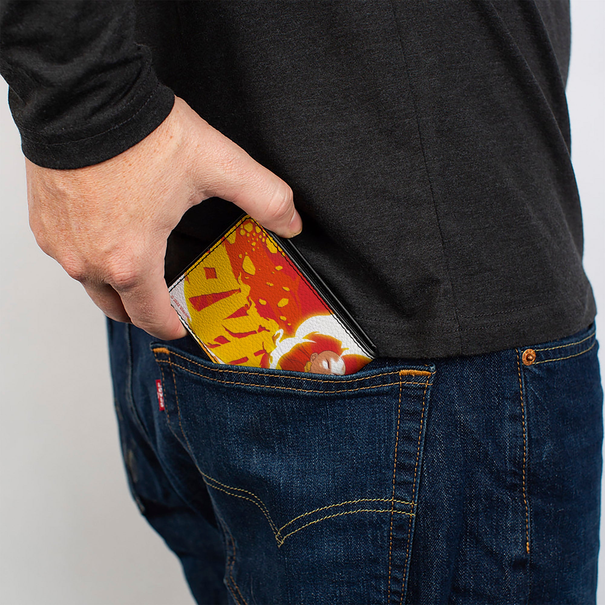 Bi-Fold Wallet - Avatar the Last Airbender Aang and Momo Pose Reds Yellows Bi-Fold Wallets Avatar The Last Airbender