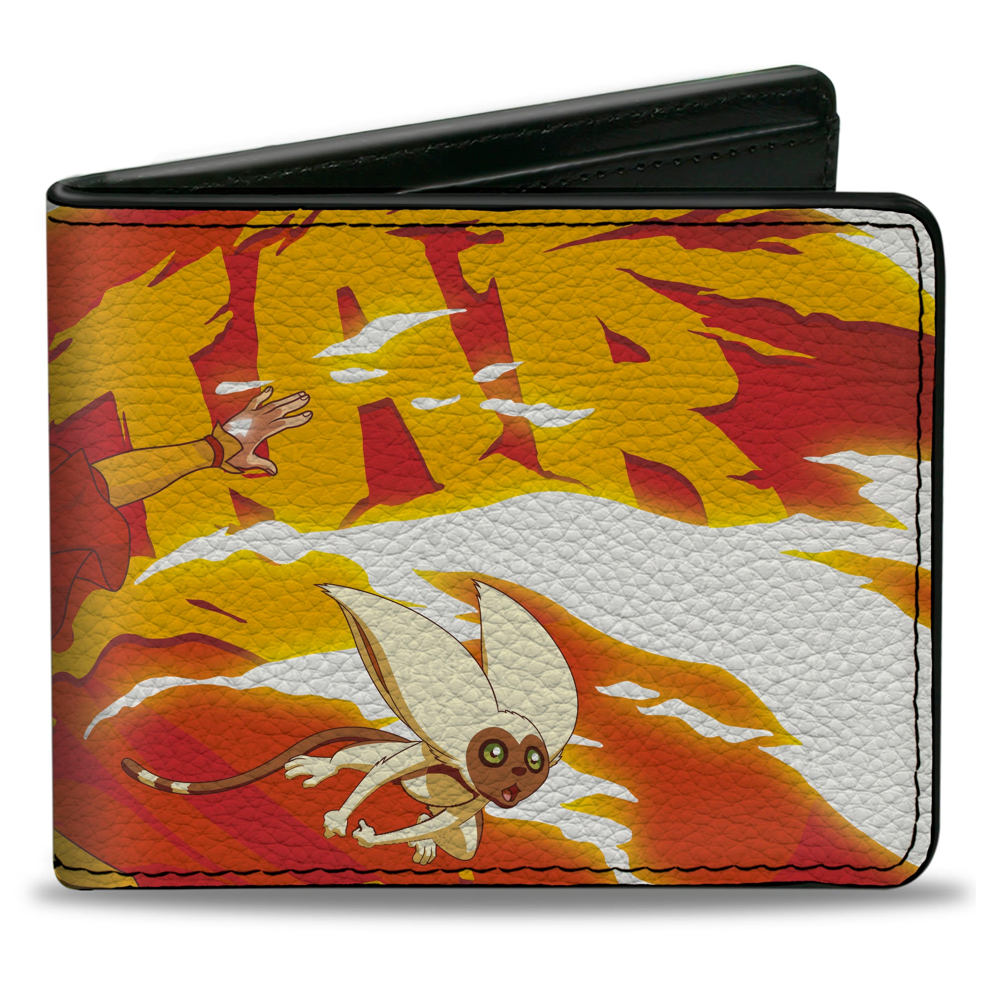 Bi-Fold Wallet - Avatar the Last Airbender Aang and Momo Pose Reds Yellows Bi-Fold Wallets Avatar The Last Airbender