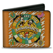 Bi-Fold Wallet - Animaniacs WE ARE THE ANIMANIACS Group Pose Orange White Bi-Fold Wallets Animaniacs
