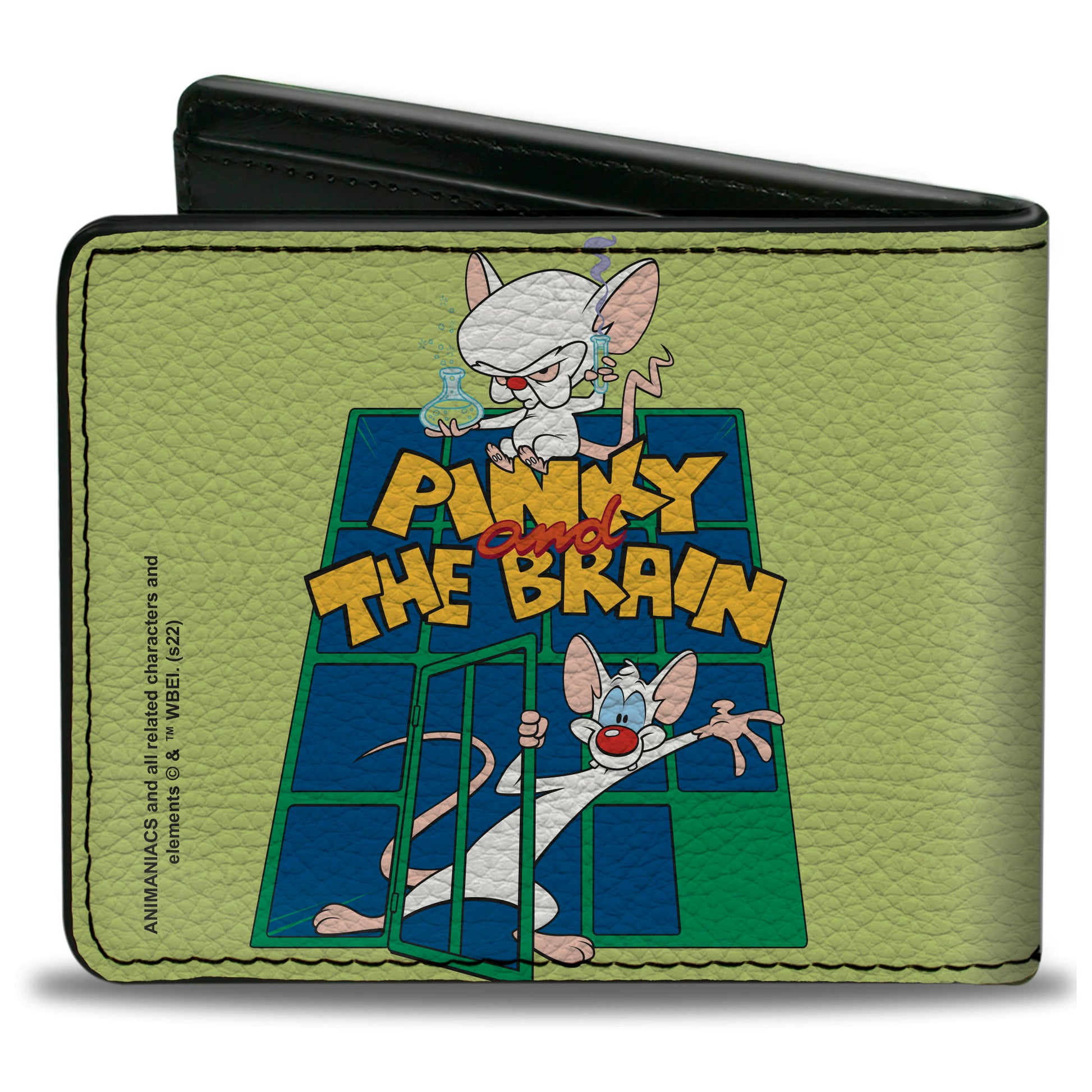 Bi-Fold Wallet - Animaniacs PINKY AND THE BRAIN Pose Greens Blue Bi-Fold Wallets Animaniacs