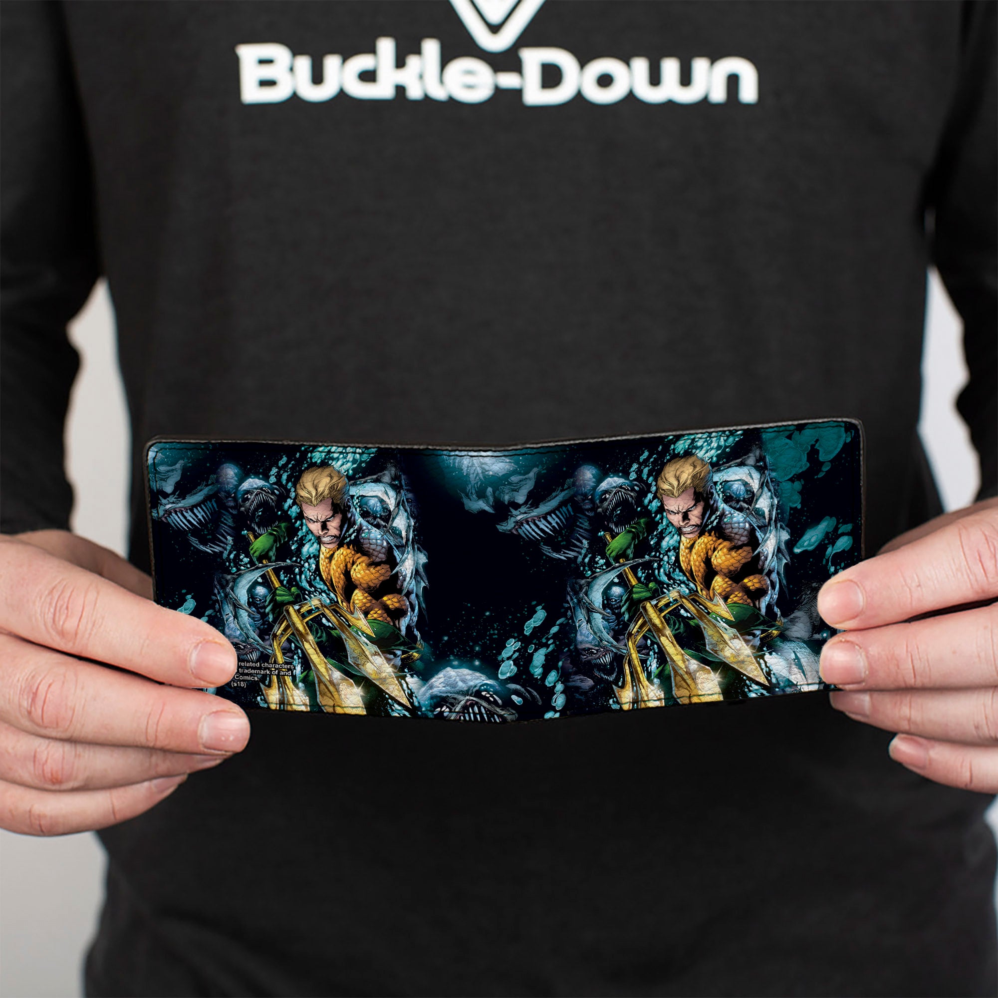 Bi-Fold Wallet - Aquaman New 52 The Trench Underwater Comic Book Cover Pose Bi-Fold Wallets DC Comics