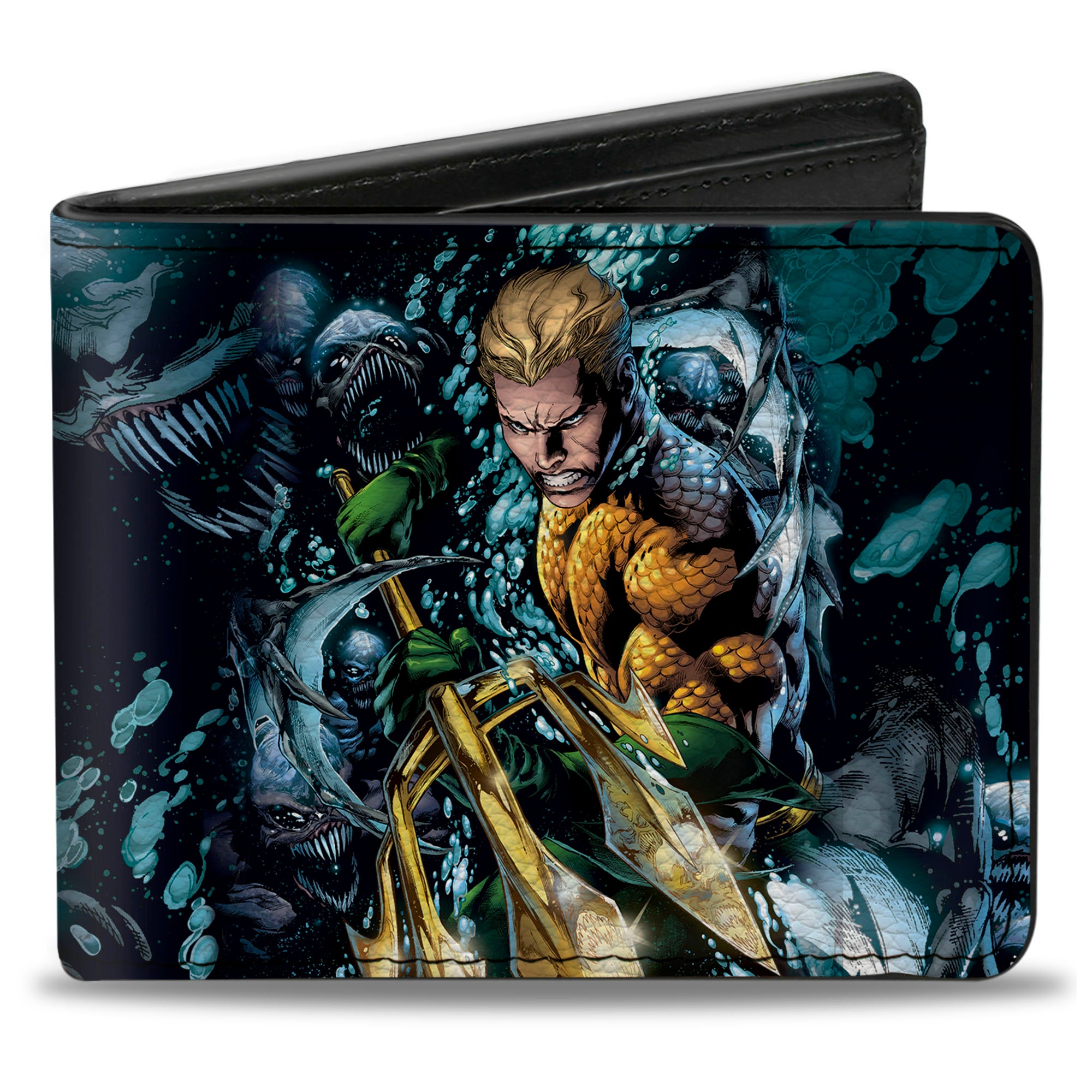 Bi-Fold Wallet - Aquaman New 52 The Trench Underwater Comic Book Cover Pose Bi-Fold Wallets DC Comics