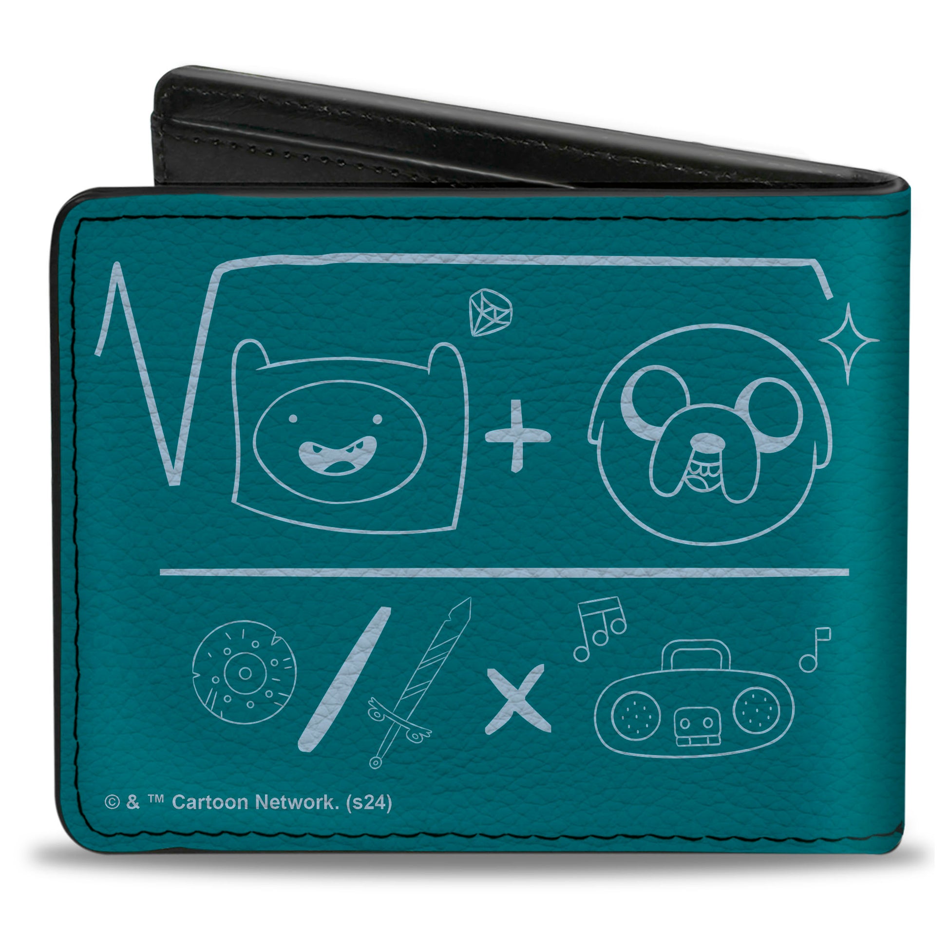 Bi-Fold Wallet - Adventure Time 100% ALGEBRAIC Formula Blue/White Bi-Fold Wallets Cartoon Network