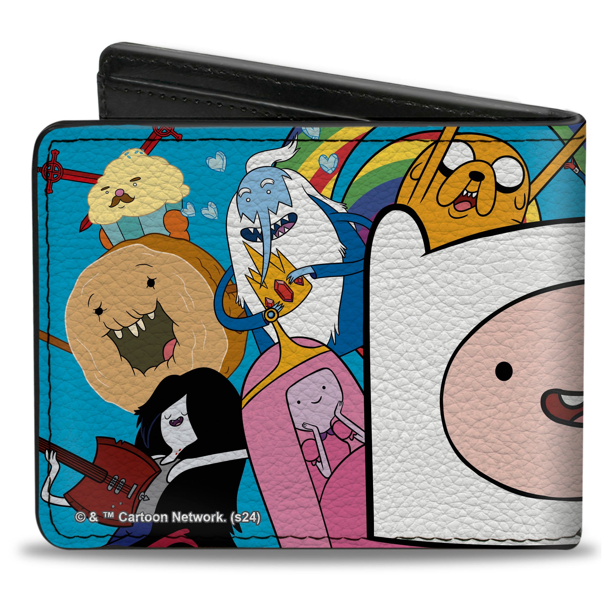 Bi-Fold Wallet - Adventure Time Finn Face Close-Up and Friends Blue Bi-Fold Wallets Adventure Time