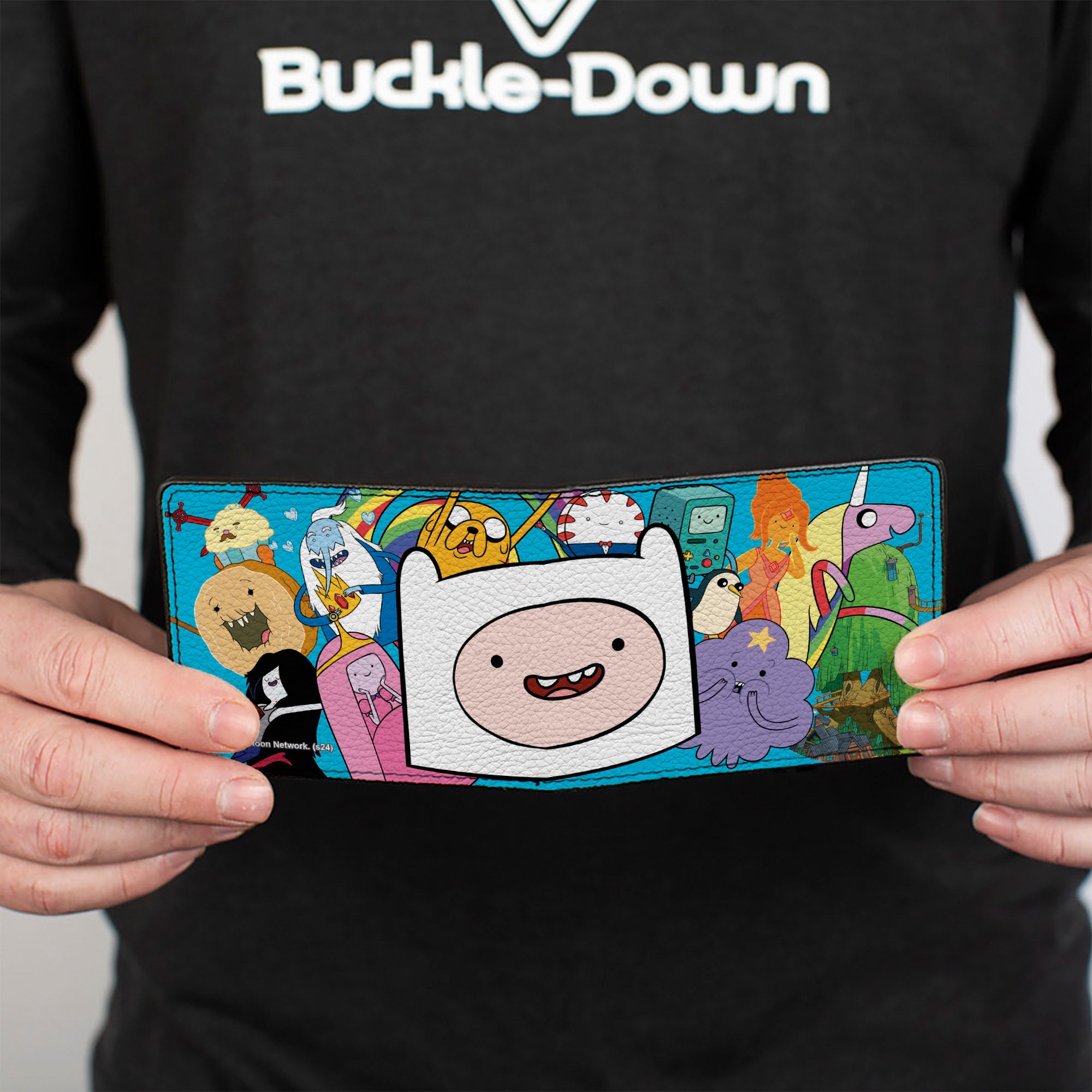 Bi-Fold Wallet - Adventure Time Finn Face Close-Up and Friends Blue Bi-Fold Wallets Adventure Time