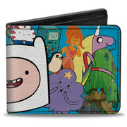 Bi-Fold Wallet - Adventure Time Finn Face Close-Up and Friends Blue Bi-Fold Wallets Adventure Time