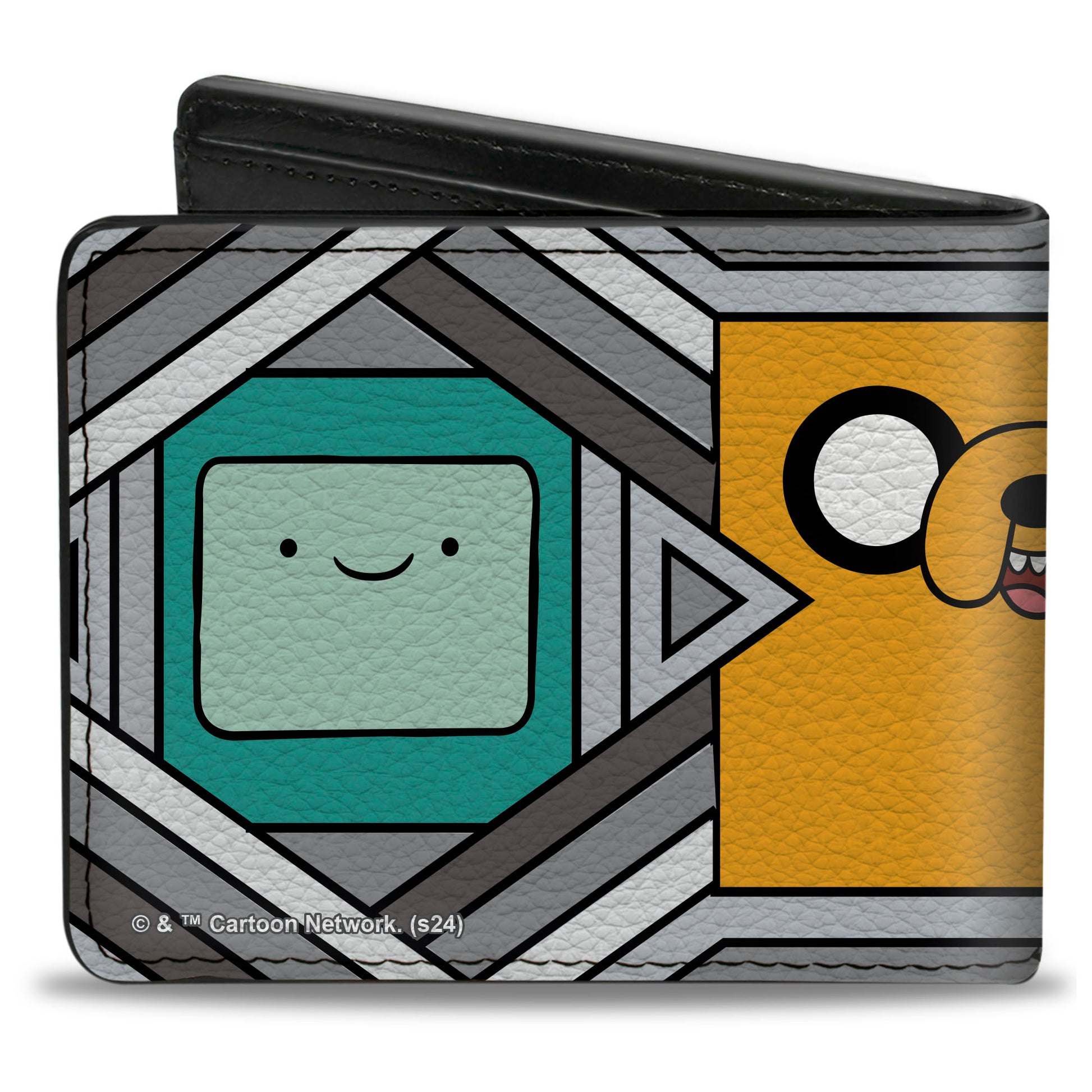 Bi-Fold Wallet - Adventure Time Jake Finn and BMO Pose Blocks Grays Bi-Fold Wallets Adventure Time