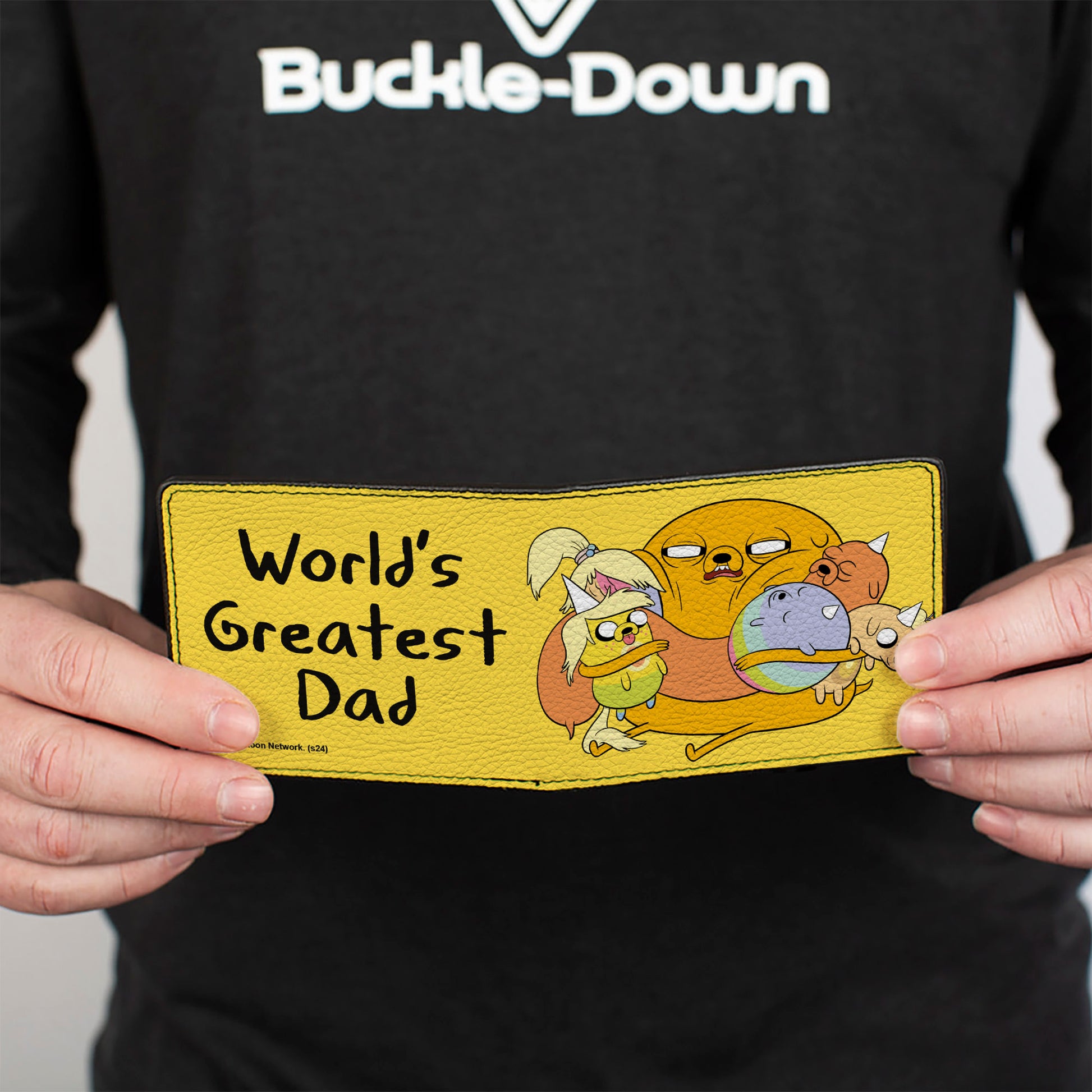 Bi-Fold Wallet - Adventure Time Jake and Pups WORLD'S GREATEST DAD Pose Yellow Bi-Fold Wallets Adventure Time