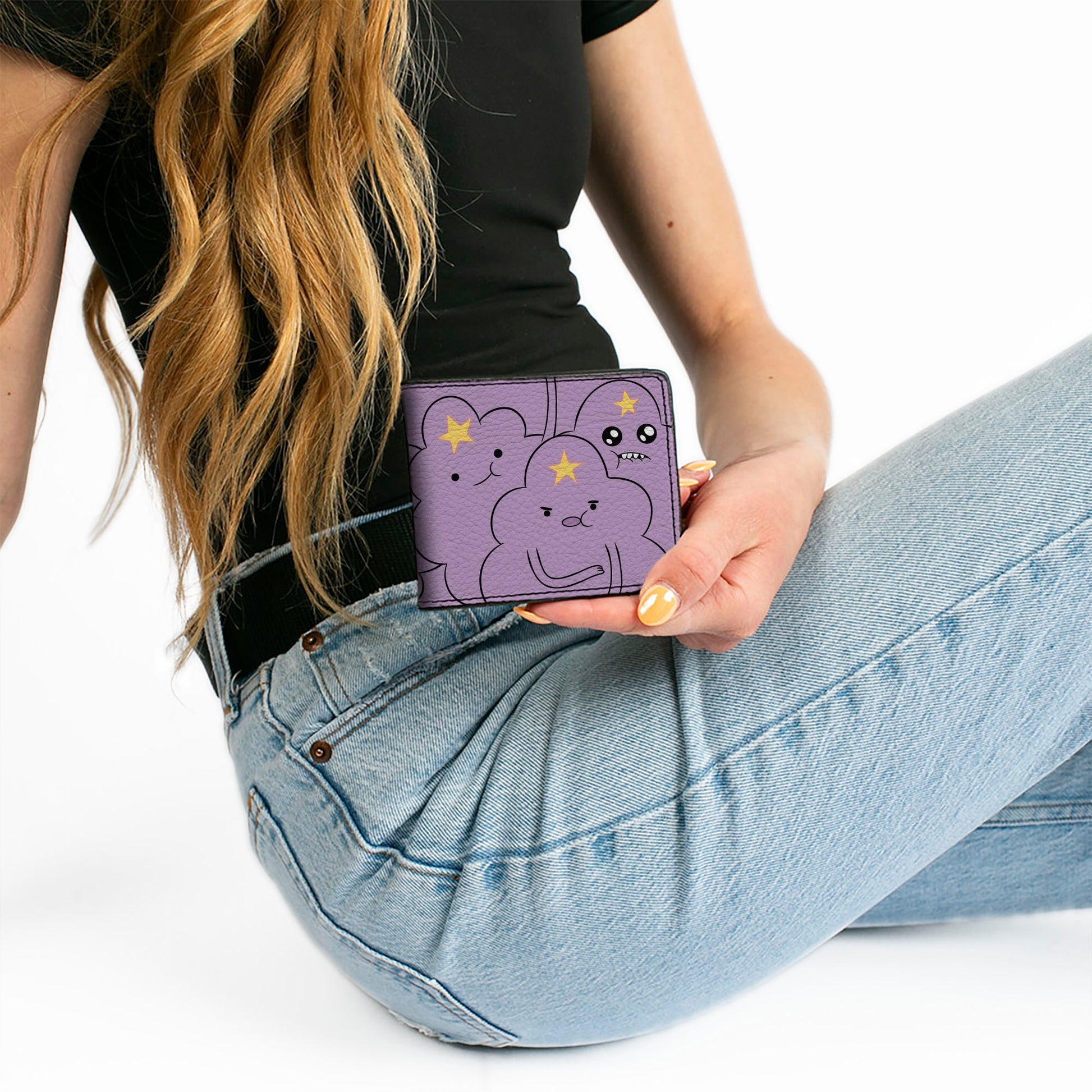 Bi-Fold Wallet - Adventure Time Lumpy Space Princess Poses Stacked Lavender Bi-Fold Wallets Adventure Time