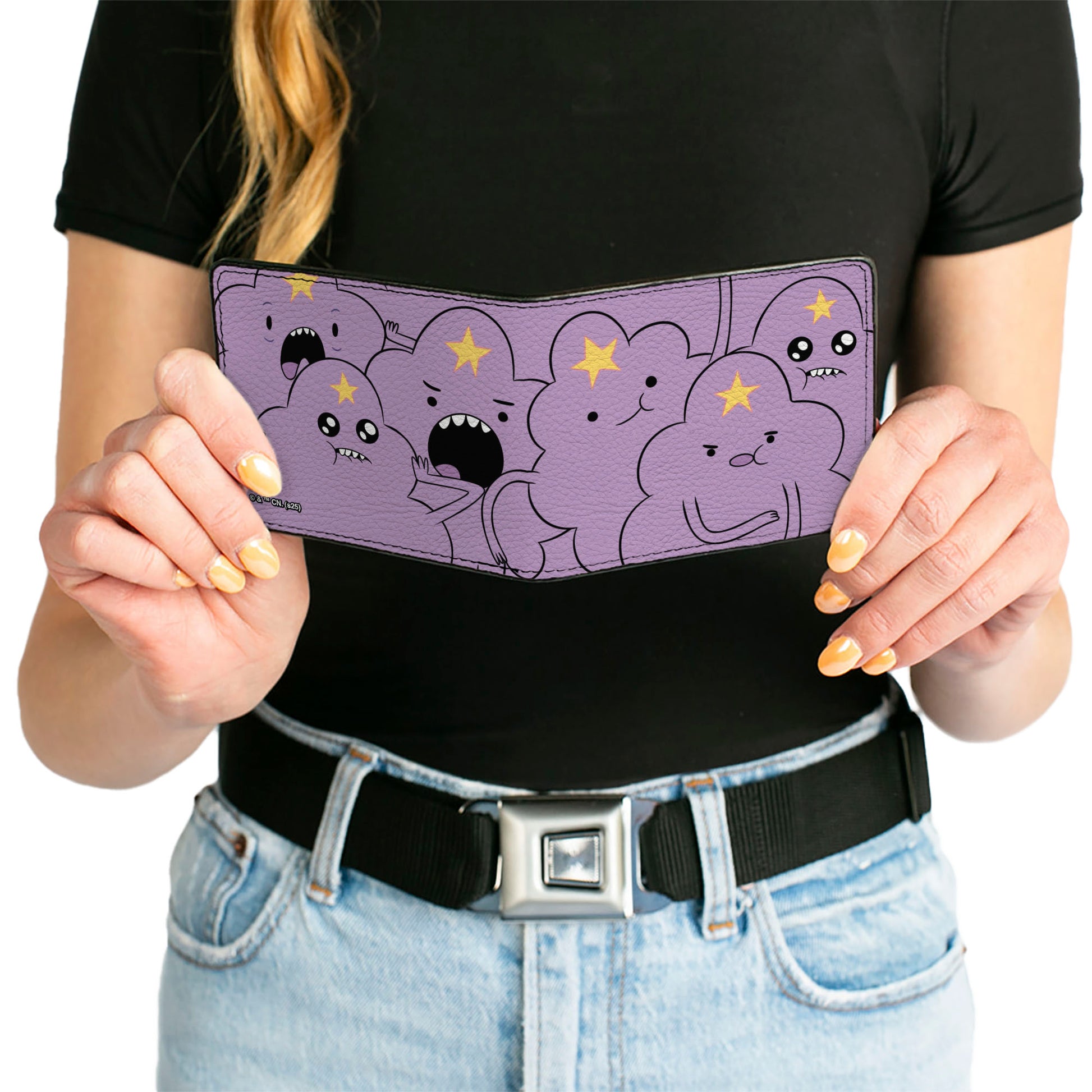 Bi-Fold Wallet - Adventure Time Lumpy Space Princess Poses Stacked Lavender Bi-Fold Wallets Adventure Time