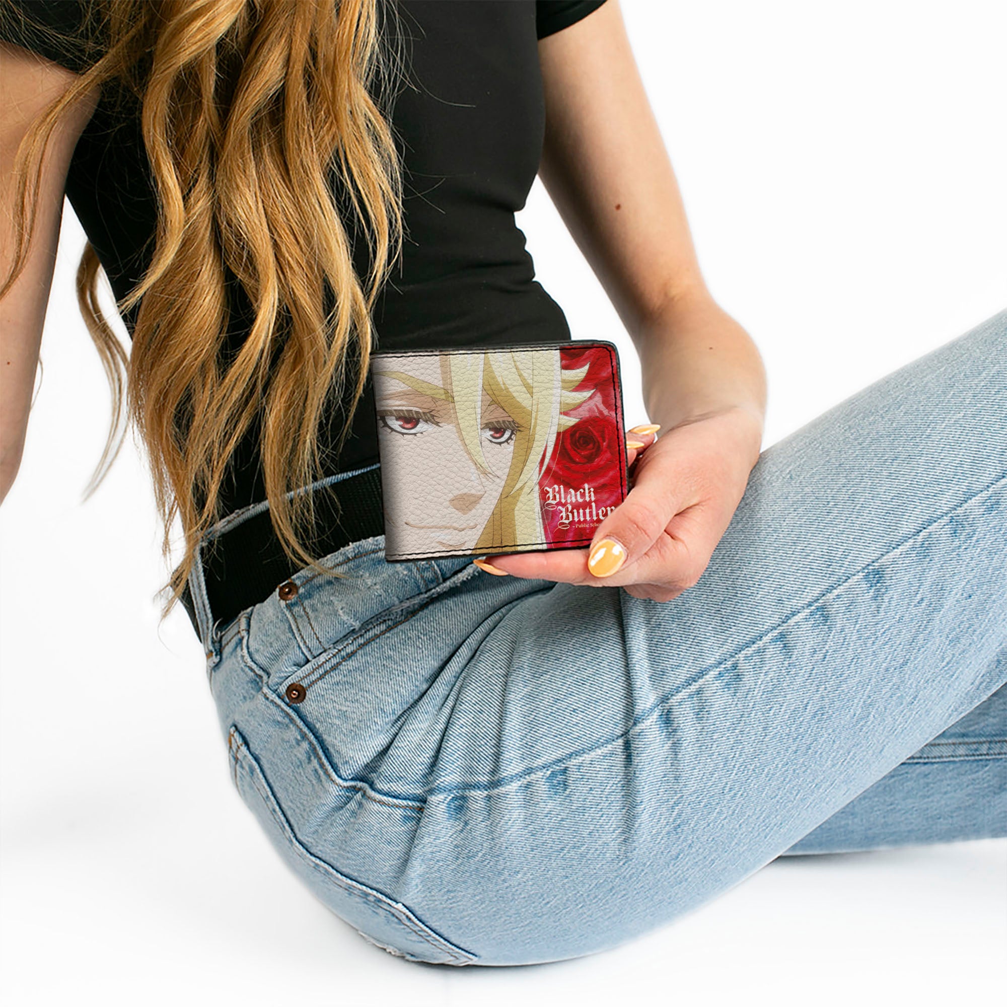 Bi-Fold Wallet - Black Butler Edgar Redmond Red Rose Pose and Face Reds Bi-Fold Wallets Black Butler