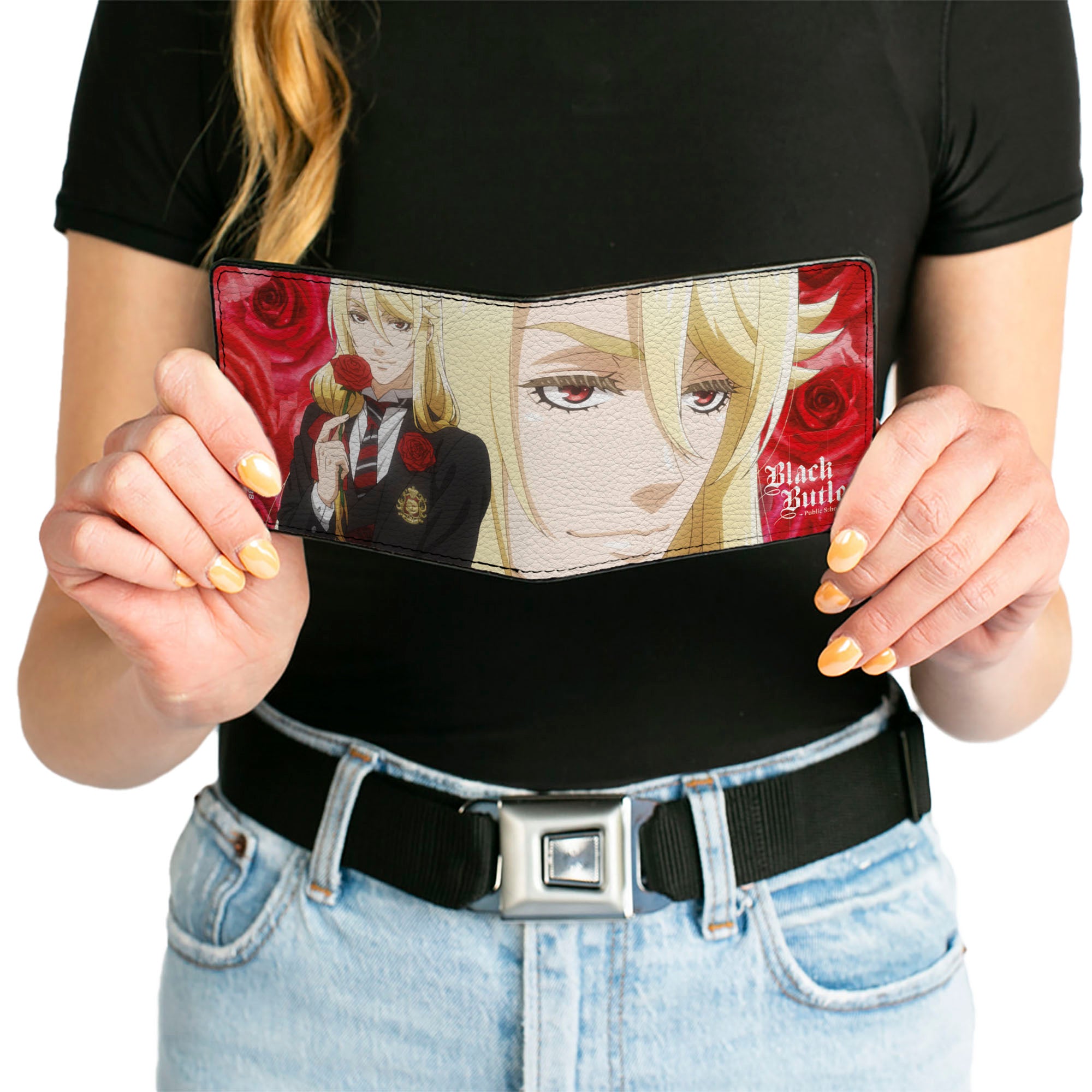 Bi-Fold Wallet - Black Butler Edgar Redmond Red Rose Pose and Face Reds Bi-Fold Wallets Black Butler