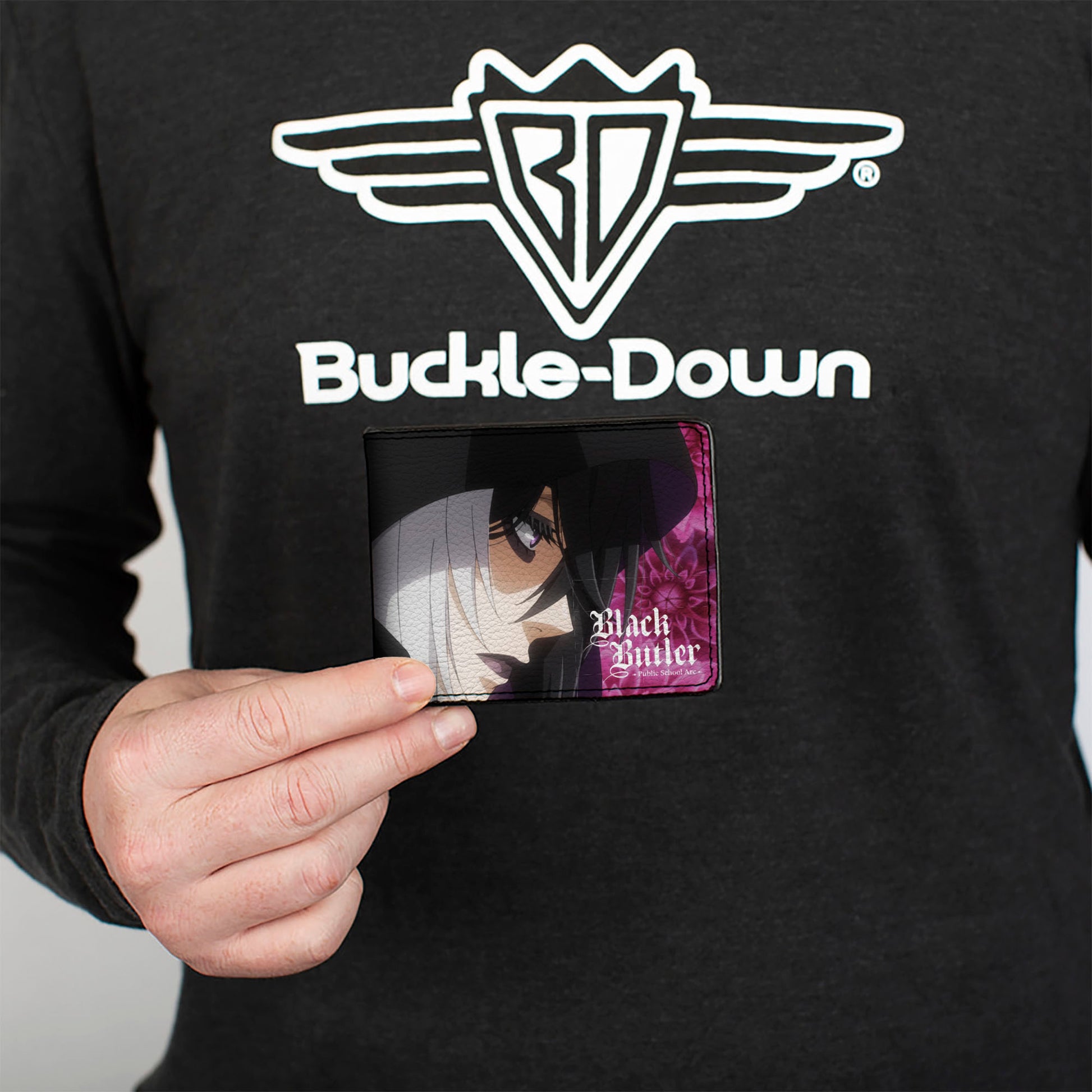 Bi-Fold Wallet - Black Butler Gregory Violet Dahlia Pose and Face Purples Bi-Fold Wallets Black Butler