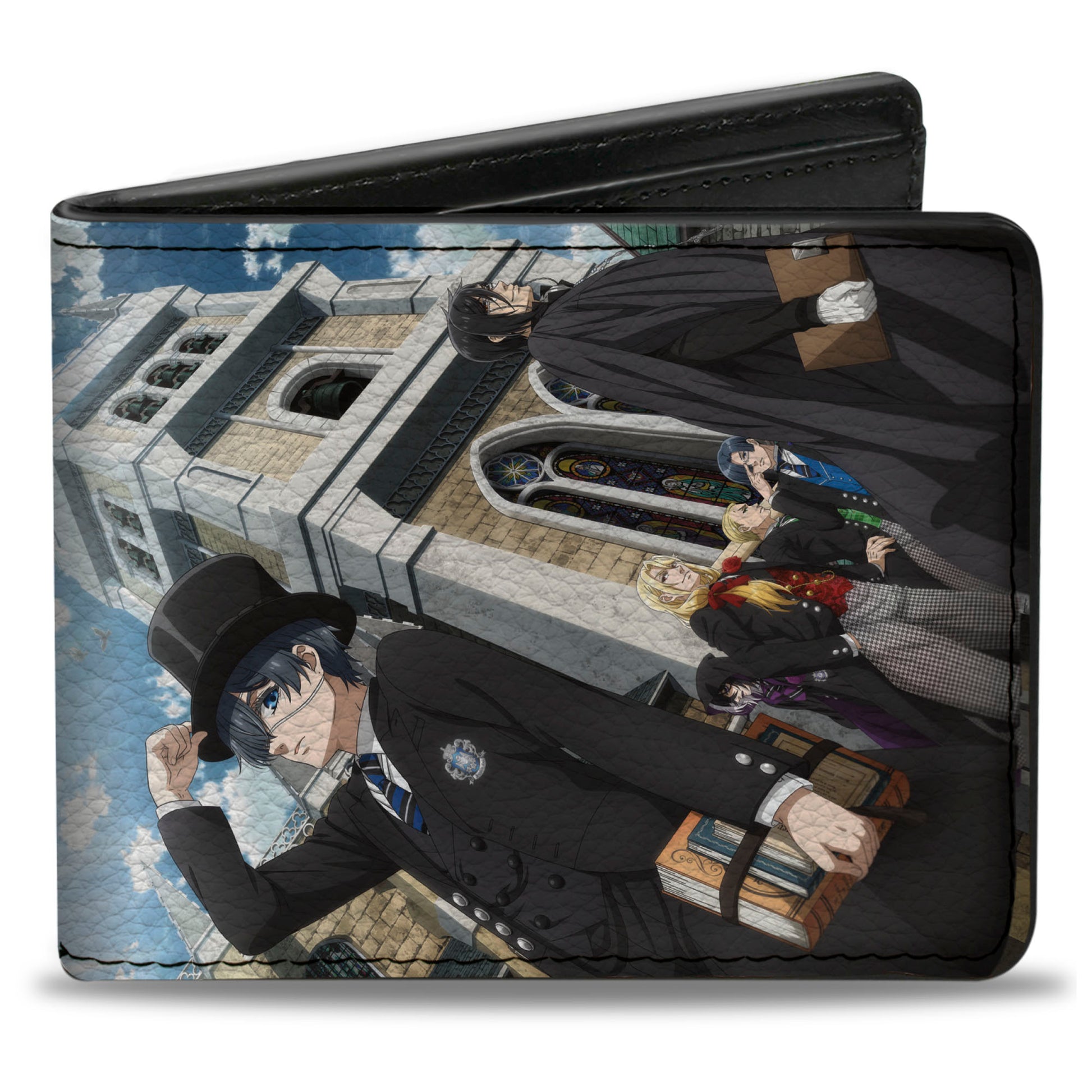 Bi-Fold Wallet - Black Butler Ciel and Sebastian Weston College House Heads Scene Bi-Fold Wallets Black Butler