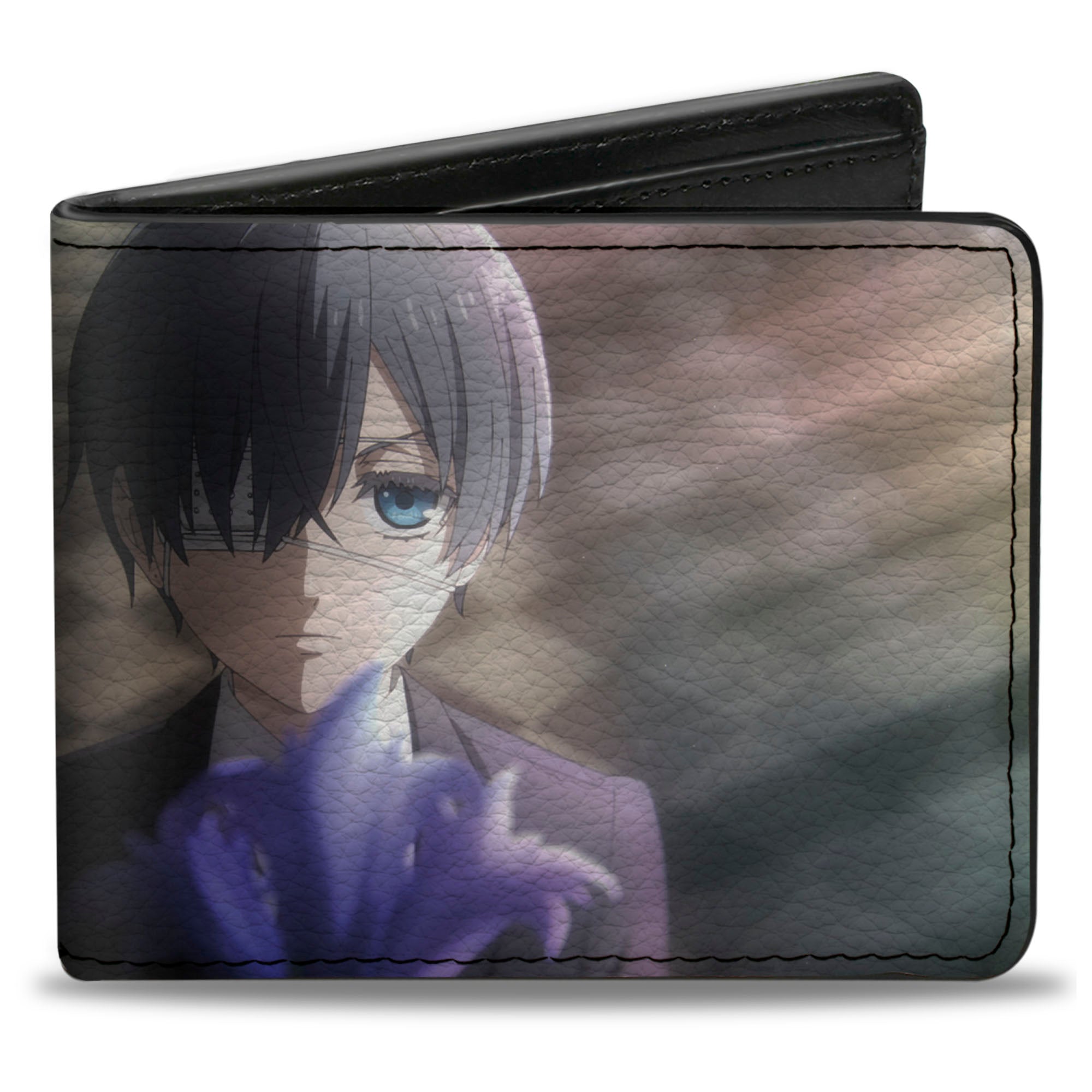 Bi-Fold Wallet - BLACK BUTLER Ciel Phantomhive Pose and Title Logo Black/White Bi-Fold Wallets Black Butler