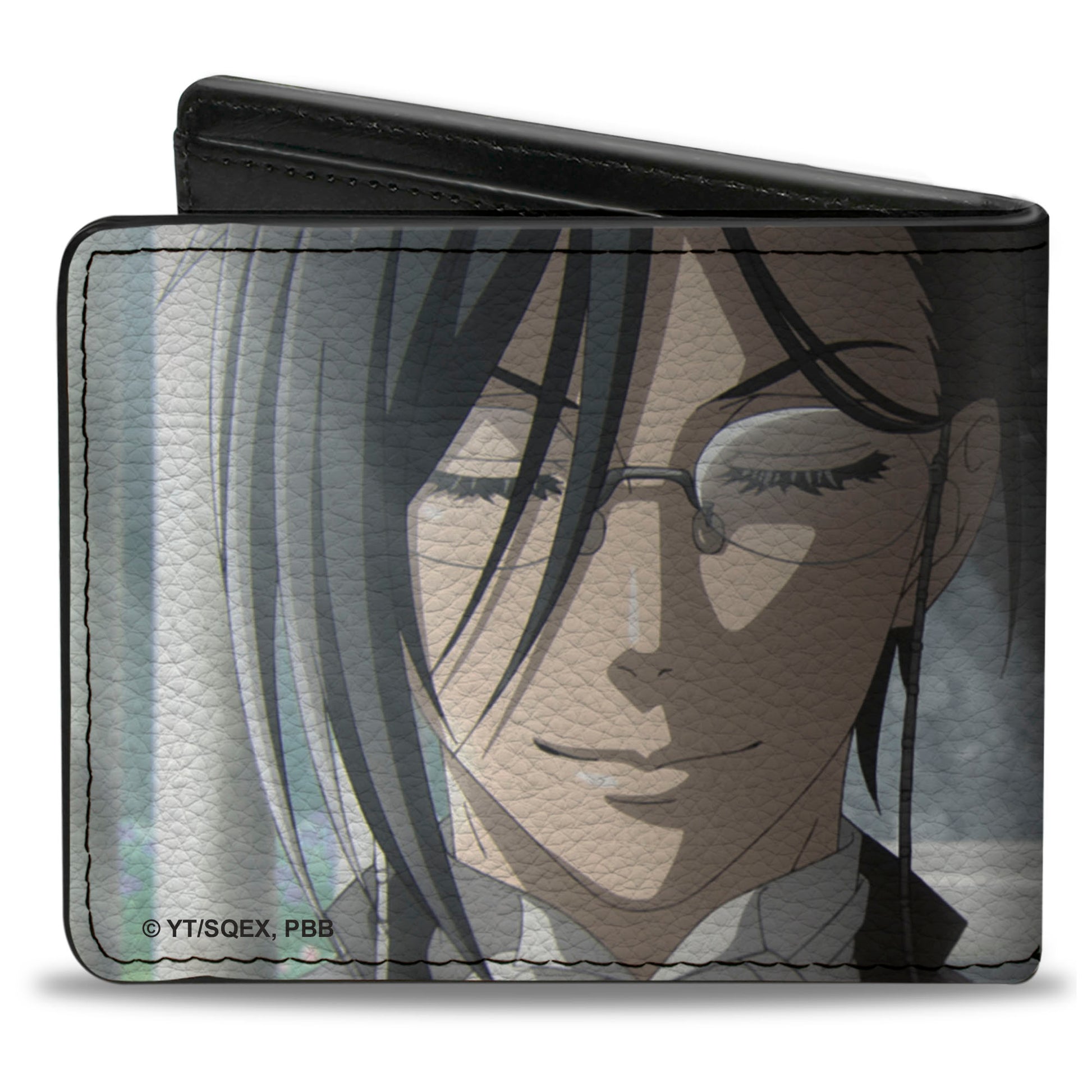 Bi-Fold Wallet - BLACK BUTLER Sebastian Michaelis Face Close-Up and Title Logo Bi-Fold Wallets Black Butler