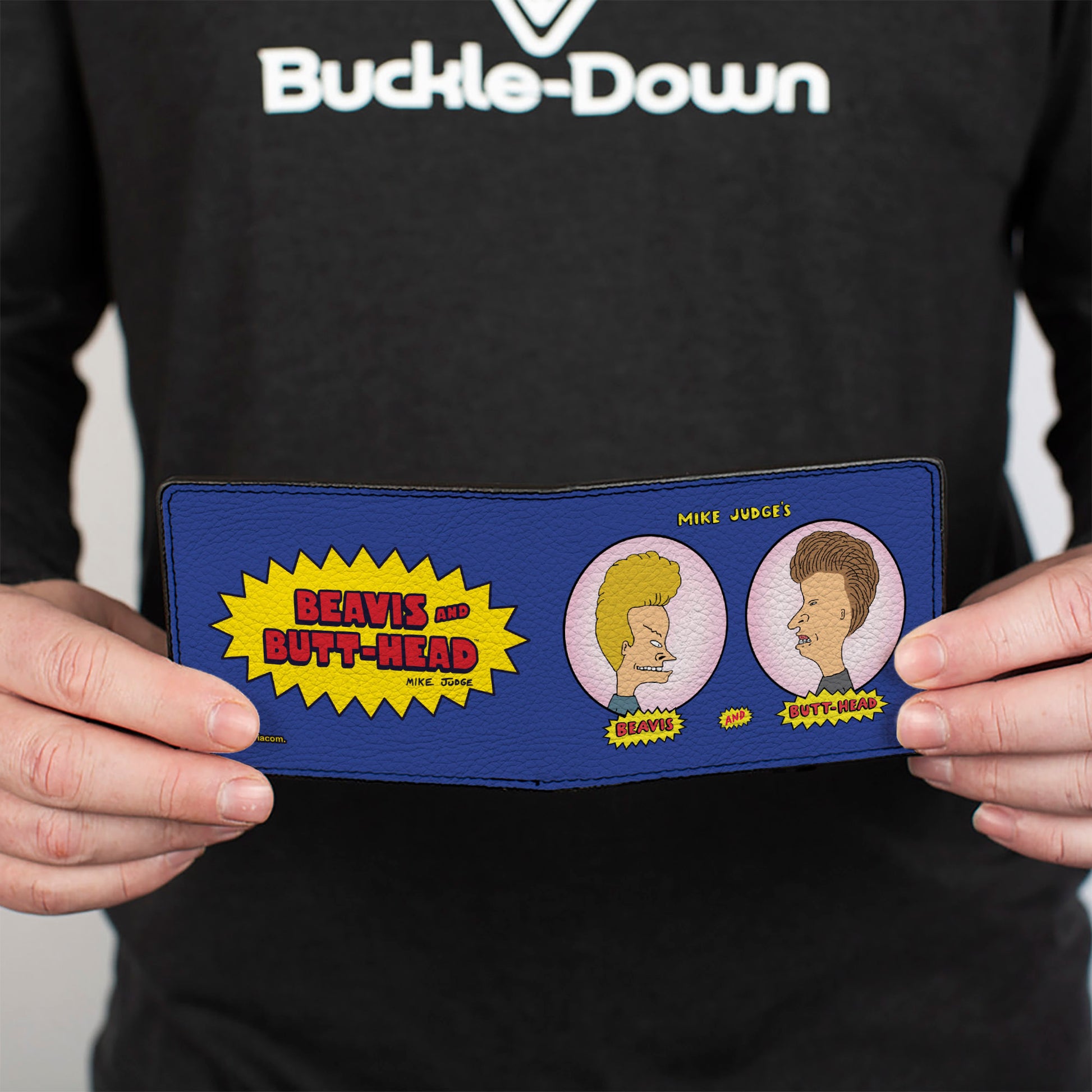 Bi-Fold Wallet - BEAVIS AND BUTT-HEAD Title Logo and Portrait Profiles Blue Bi-Fold Wallets MTV