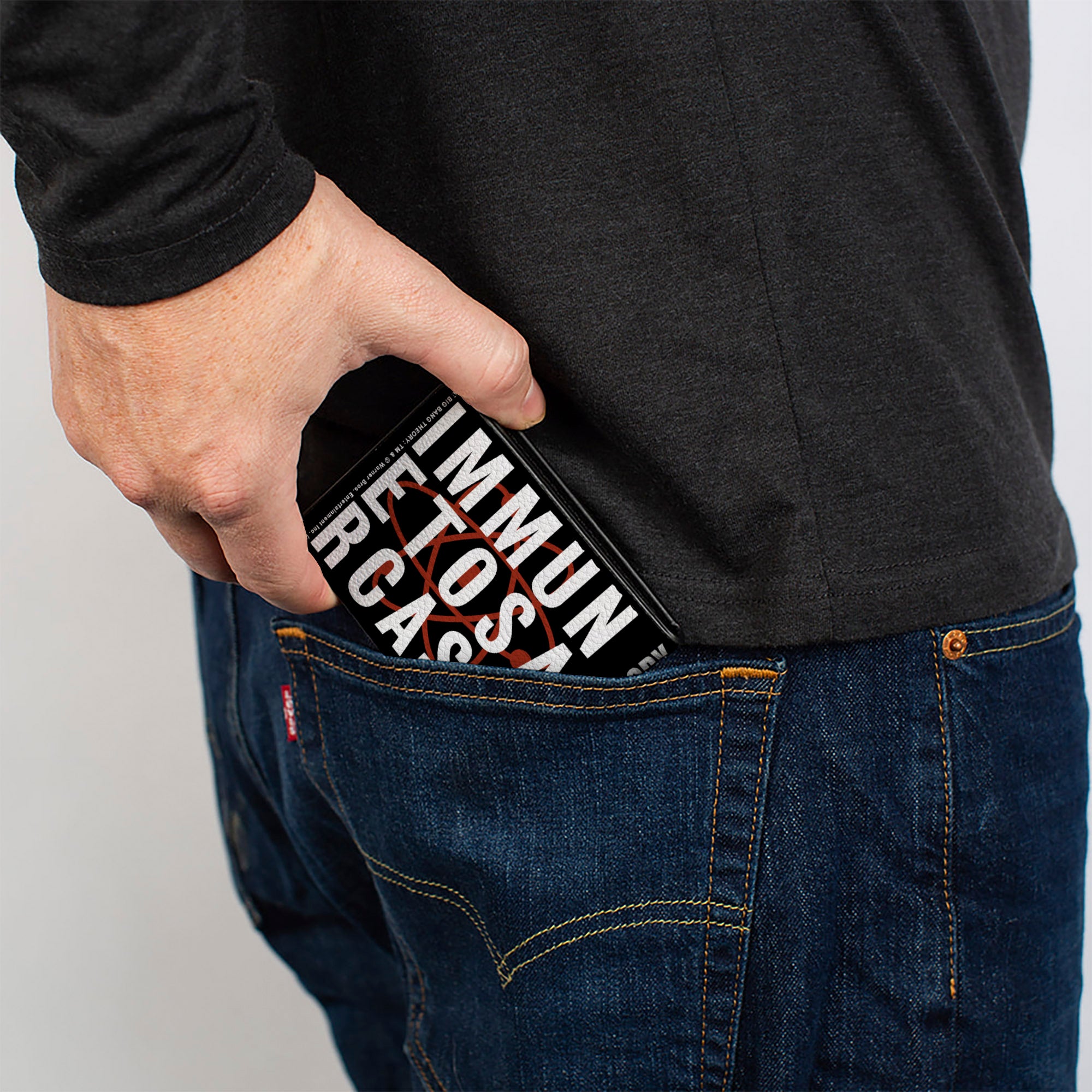 Bi-Fold Wallet - IMMUNE TO SARCASM Atom Black Red White Bi-Fold Wallets The Big Bang Theory