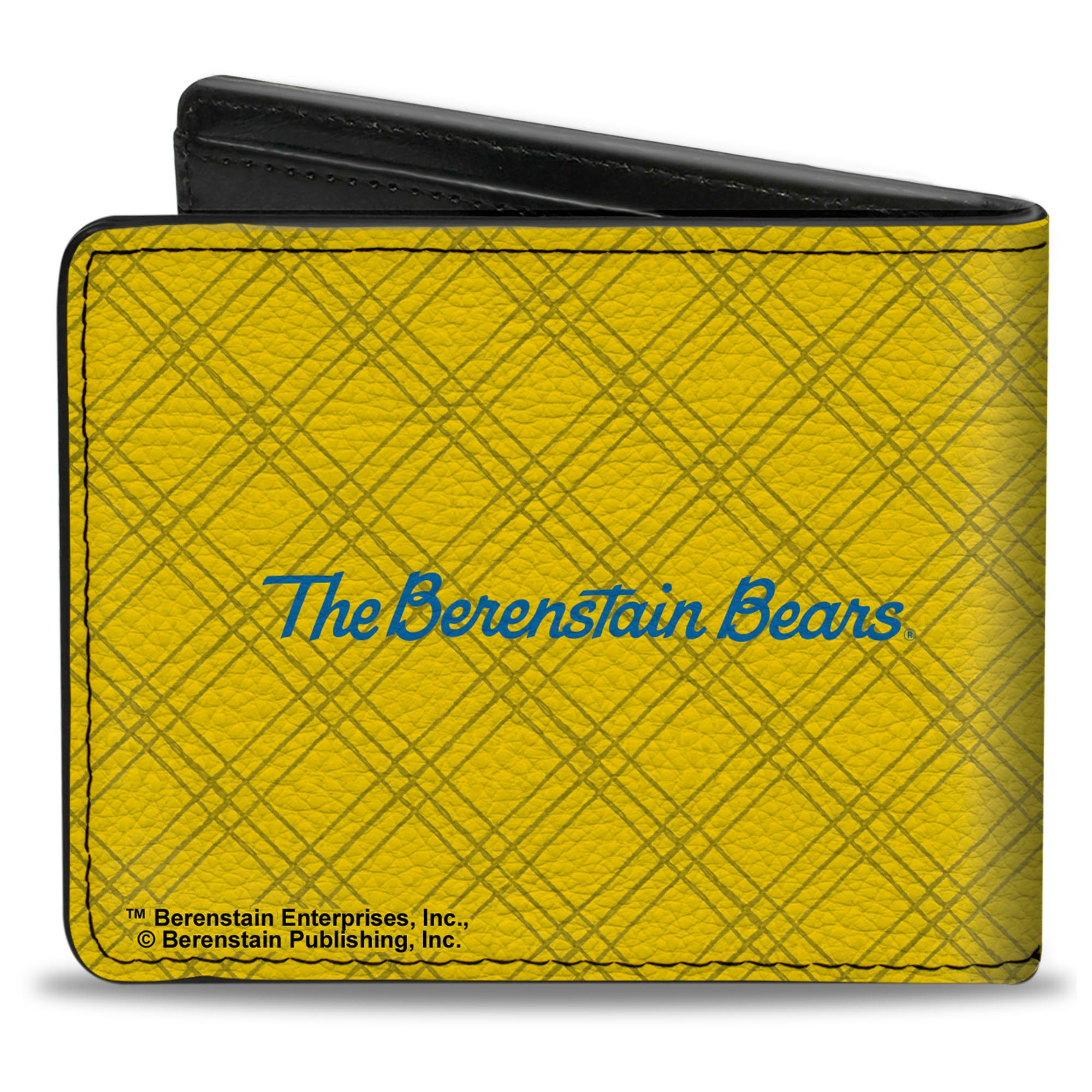 Bi-Fold Wallet - The Berenstain Bears Family Group Pose Plaid Yellows Bi-Fold Wallets The Berenstain Bears